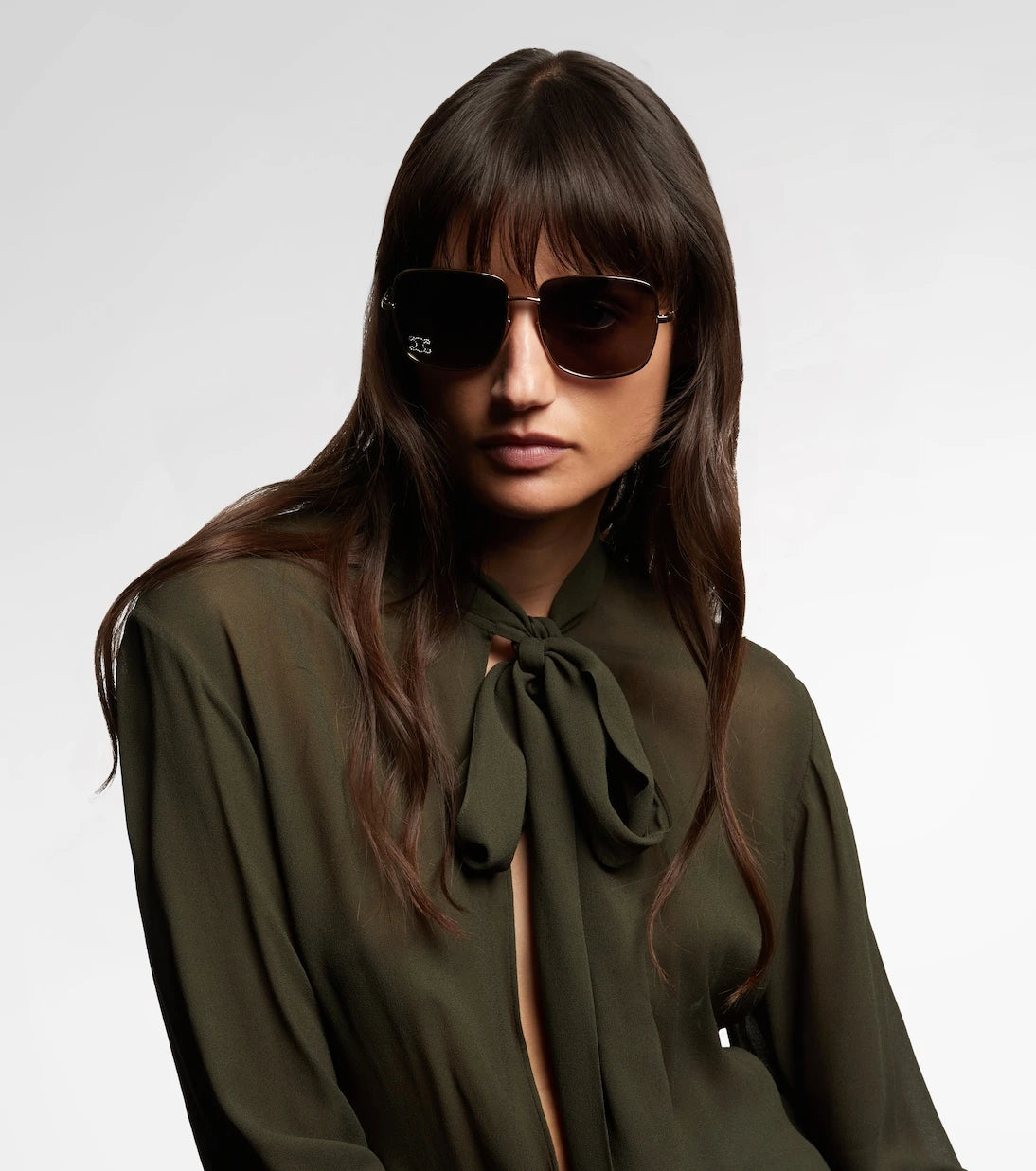 Celine Eyewear - Triomphe Rhinestone 01 oversized sunglasses