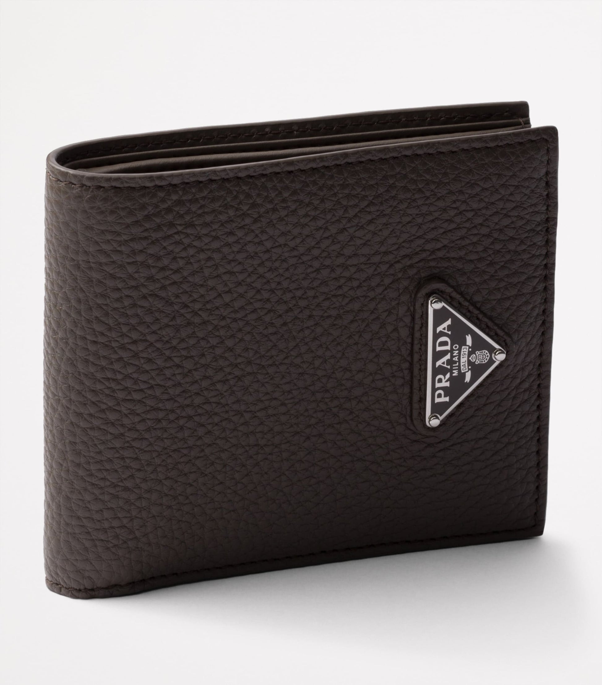 Prada Grained Leather Triangle Wallet