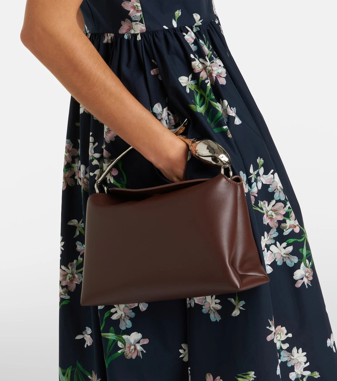 Erdem - Bloom Midi leather top-handle bag