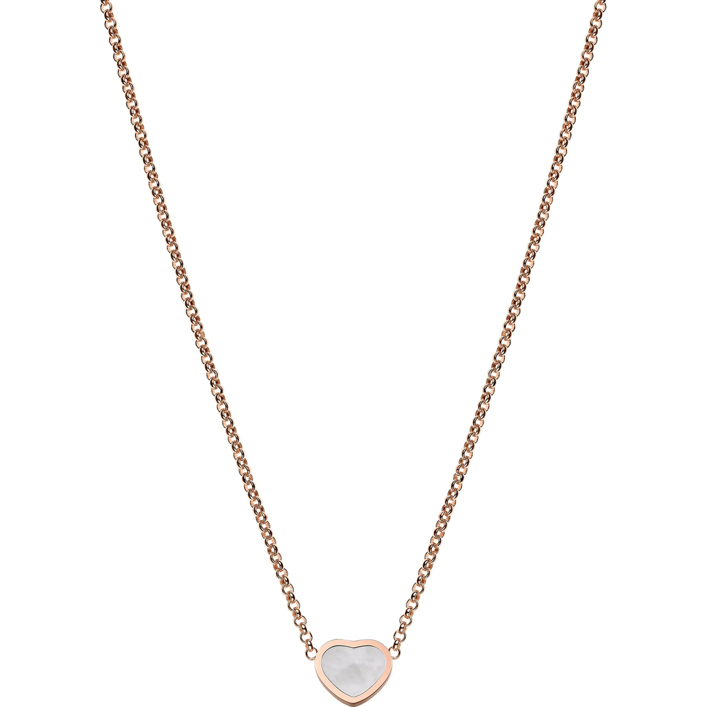 Chopard Rose Gold and Mother-of-Pearl My Happy Hearts Pendant Necklace