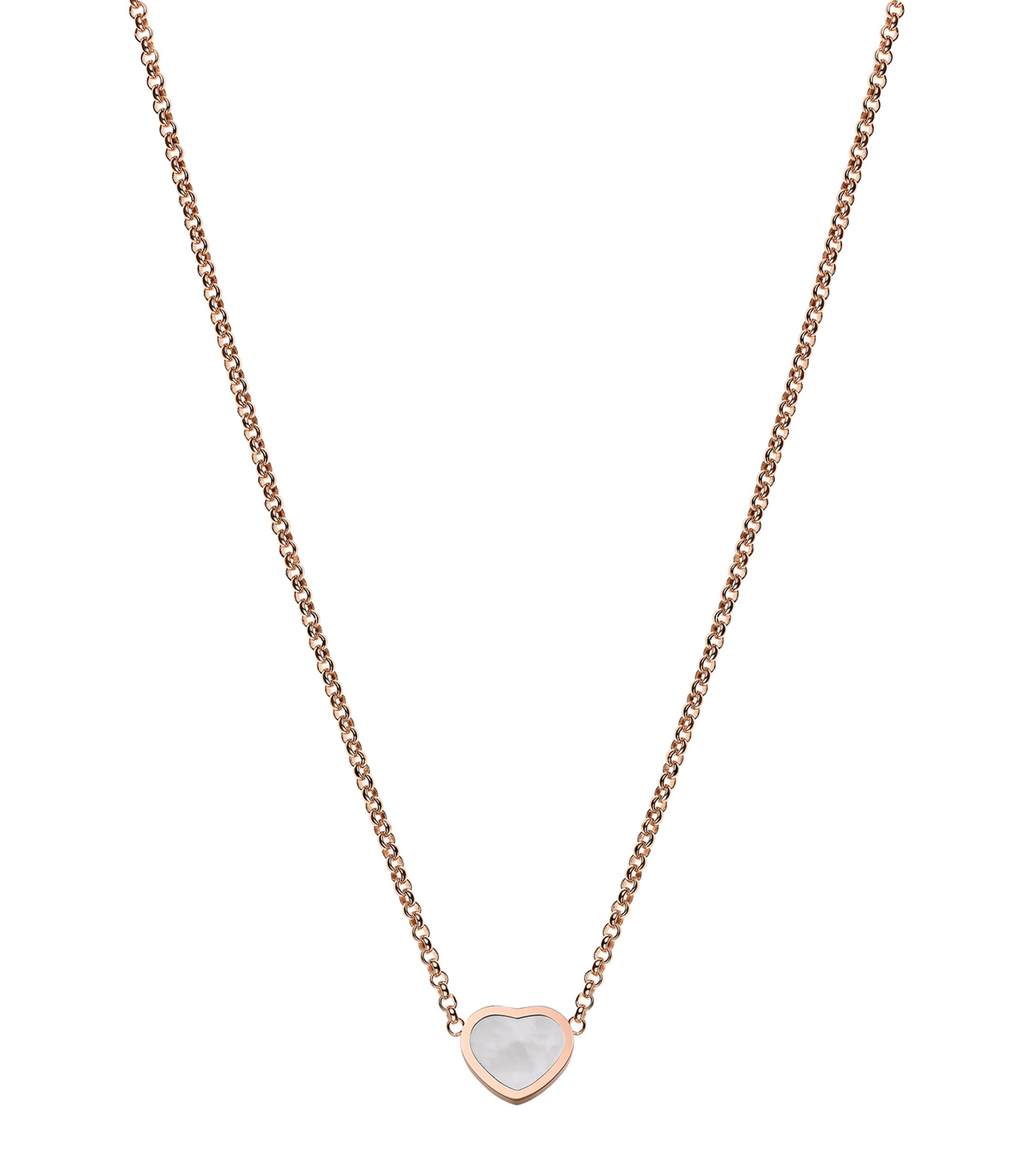 Chopard Rose Gold and Mother-of-Pearl My Happy Hearts Pendant Necklace