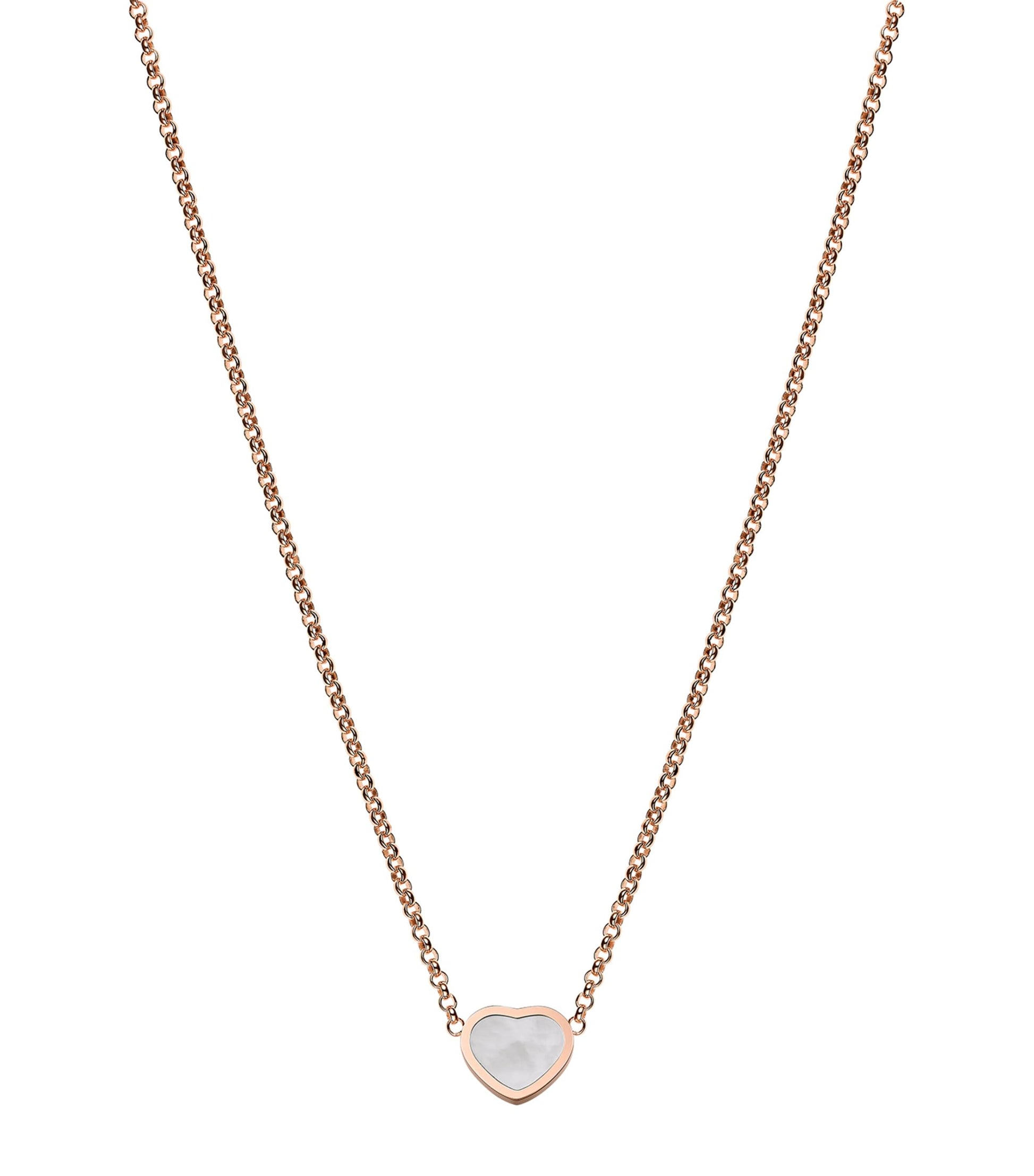 Chopard Rose Gold and Mother-of-Pearl My Happy Hearts Pendant Necklace
