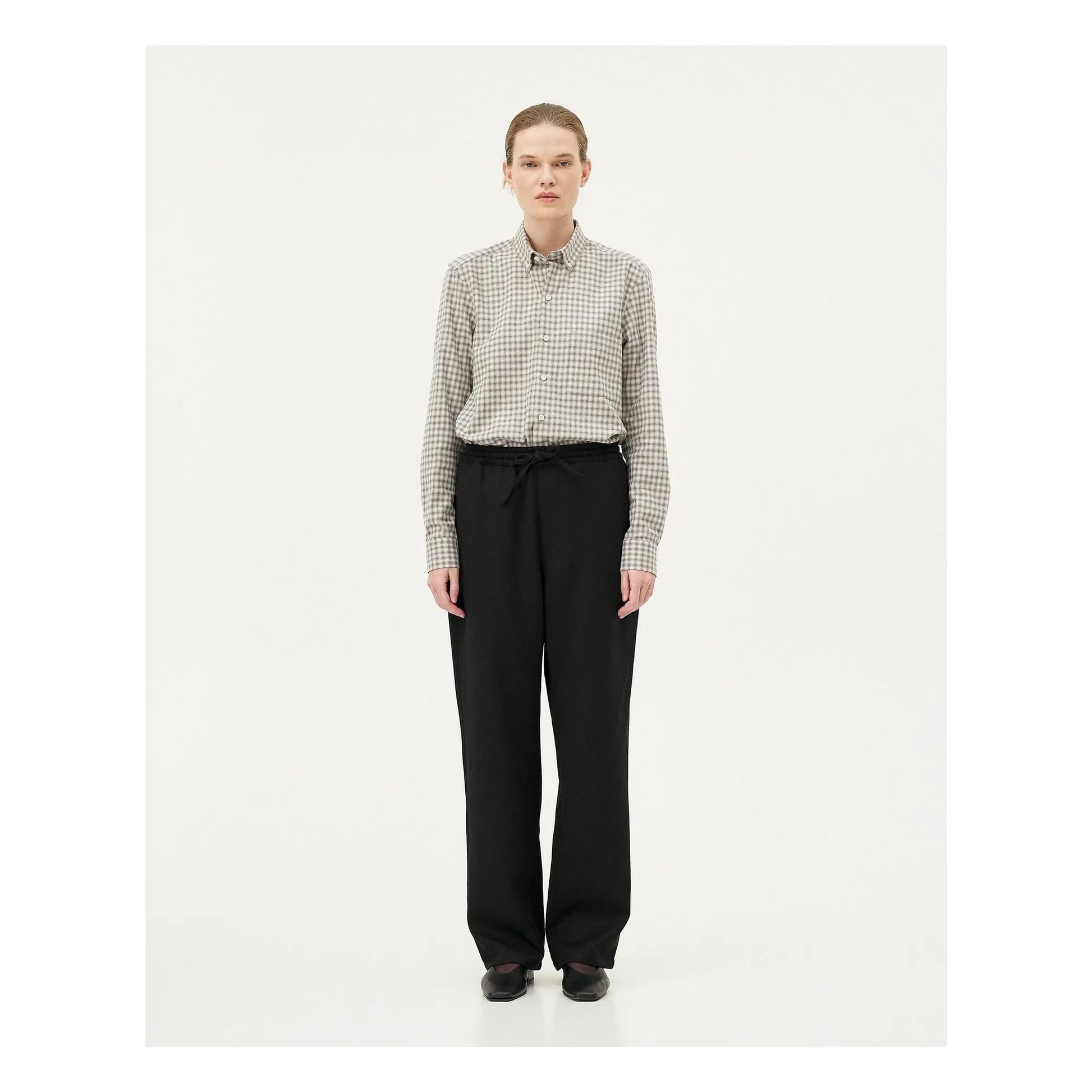 Noyoco - Curtis shirt Recycled cotton plaid | Grey