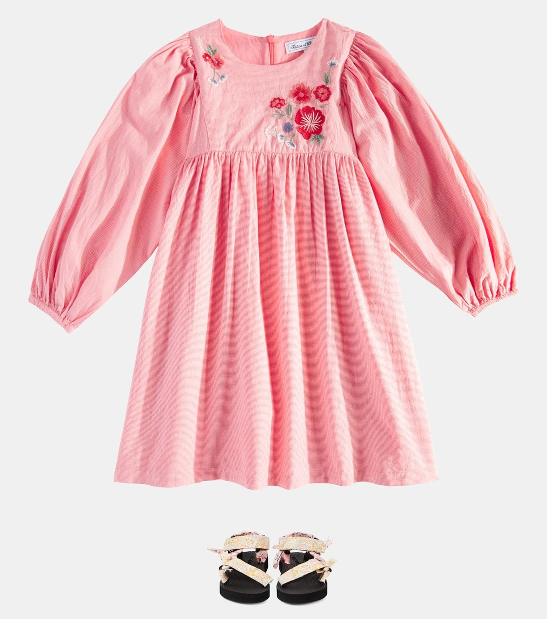 Tartine et Chocolat - Embroidered gingham cotton dress