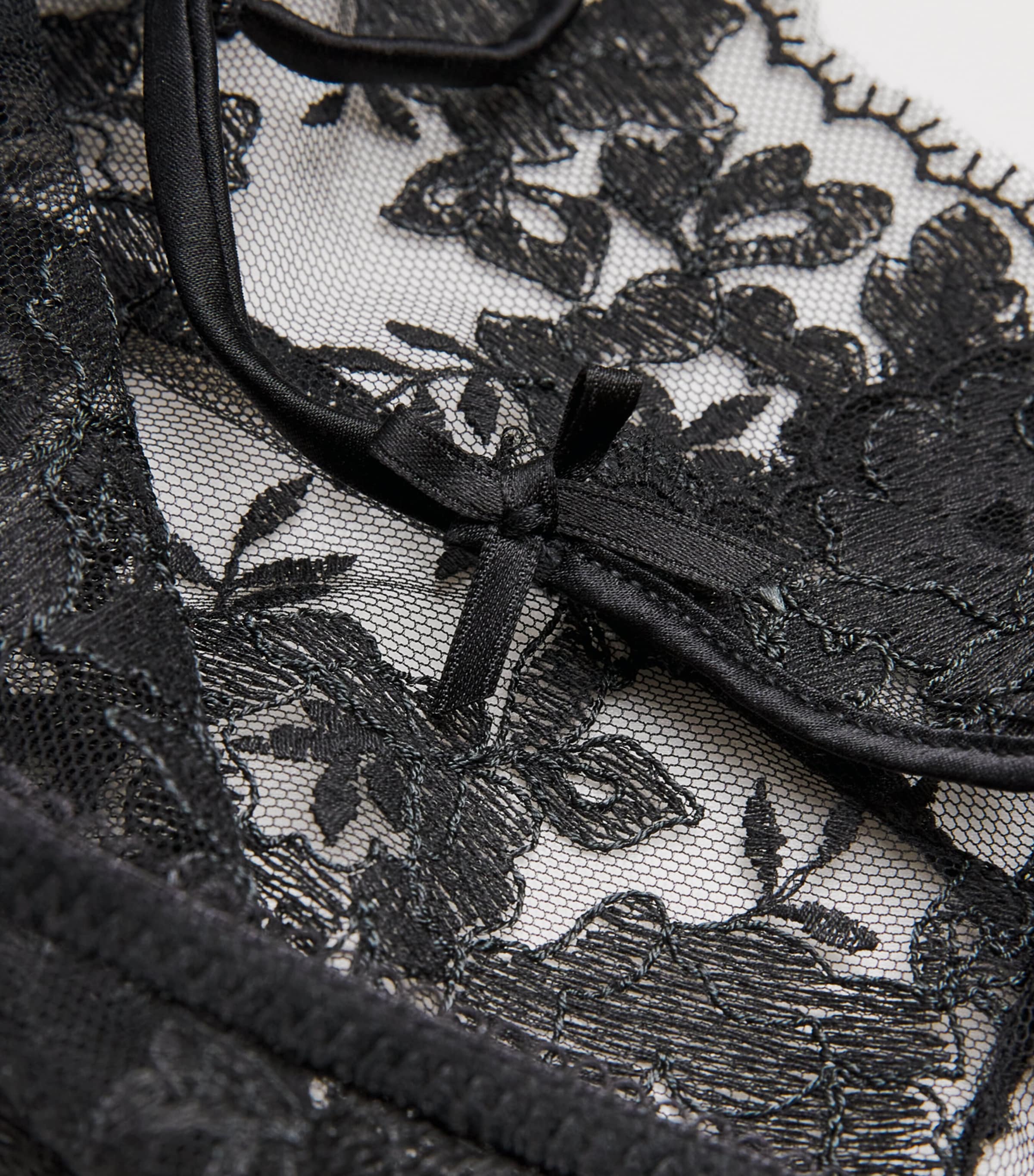 Skims Black Lace Crotchless Thong