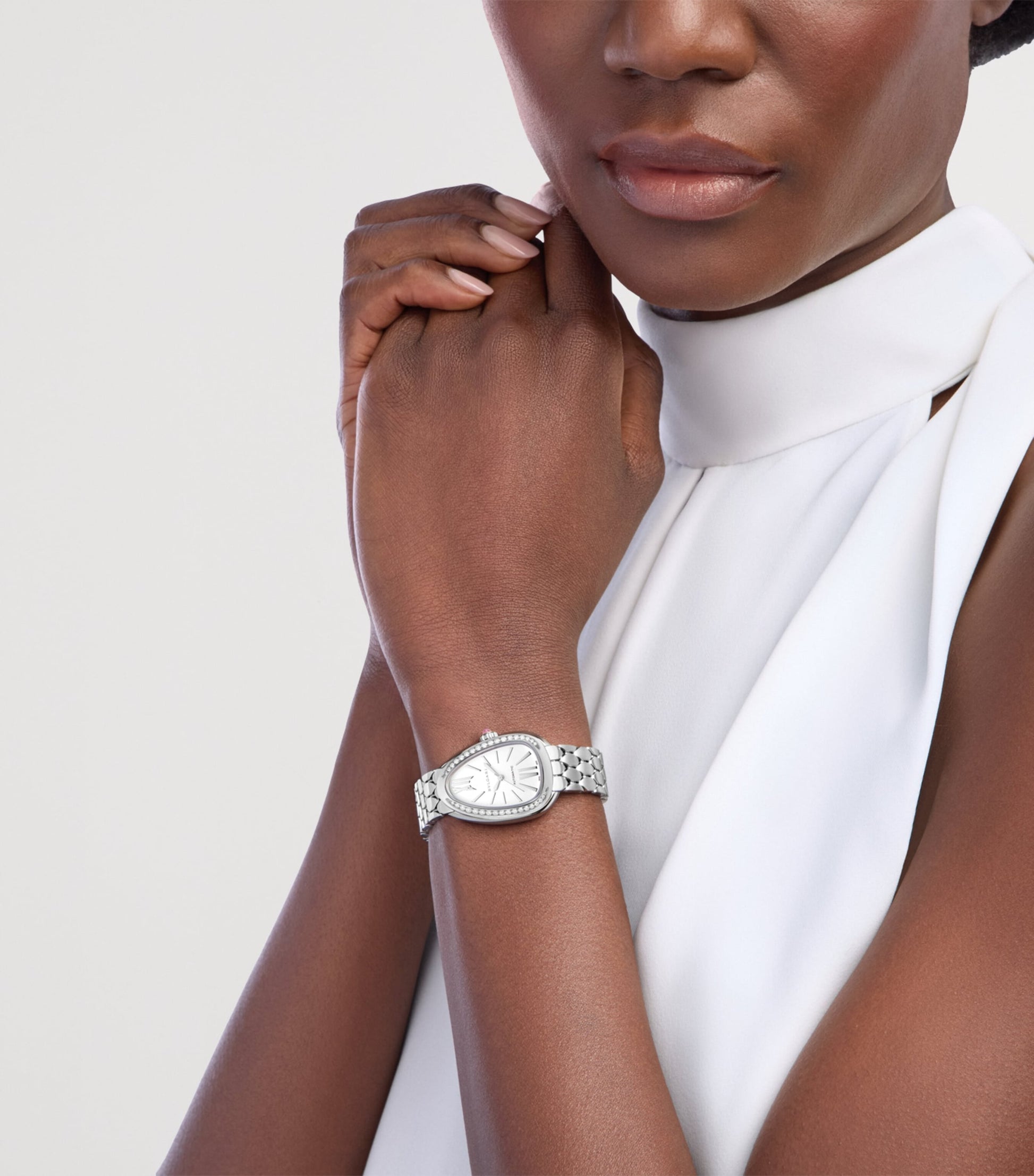 Stainless Steel and Diamond Serpenti Seduttori Watch 34mm