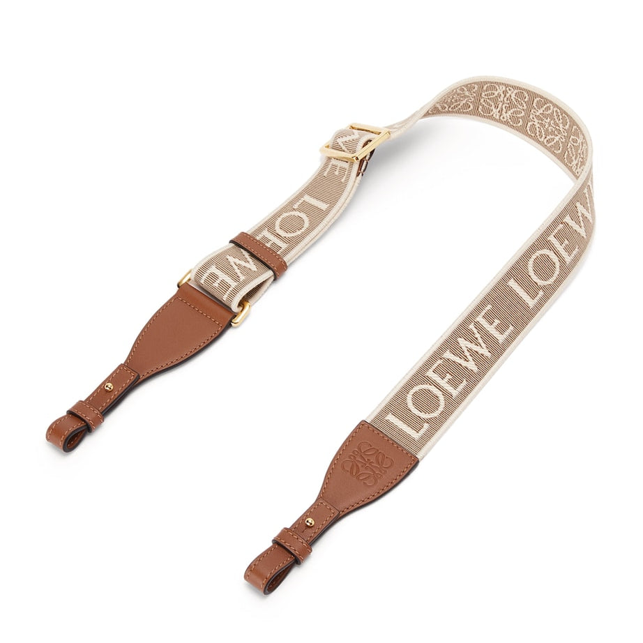 Beige Jacquard Anagram Loop Bag Strap