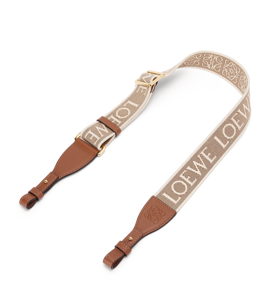 Beige Jacquard Anagram Loop Bag Strap