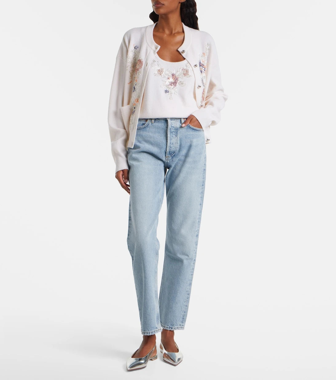 Rabanne - Sequined wool and cashmere top