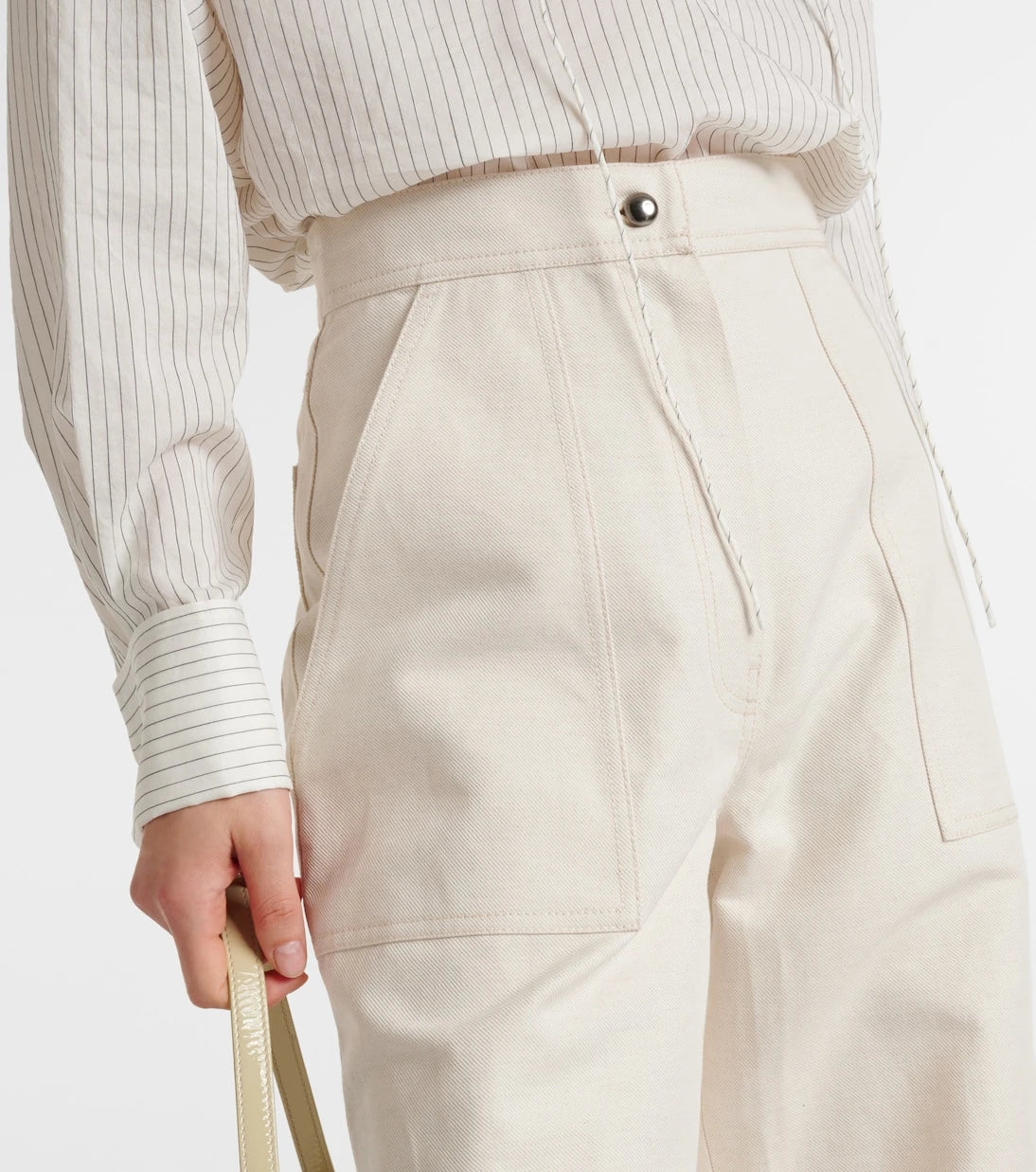 Max Mara - Oboli cotton and linen wide-leg pants