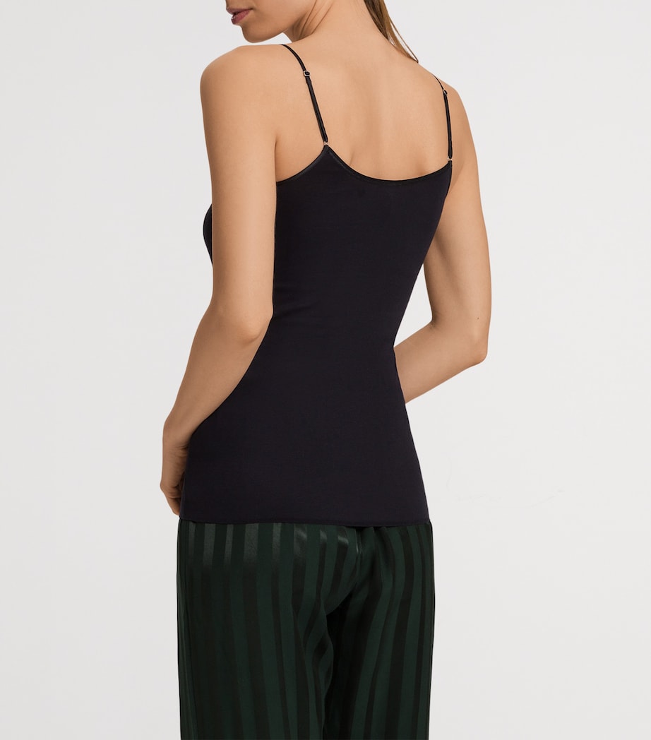 Hanro Black Embellished Cotton Seamless Camisole