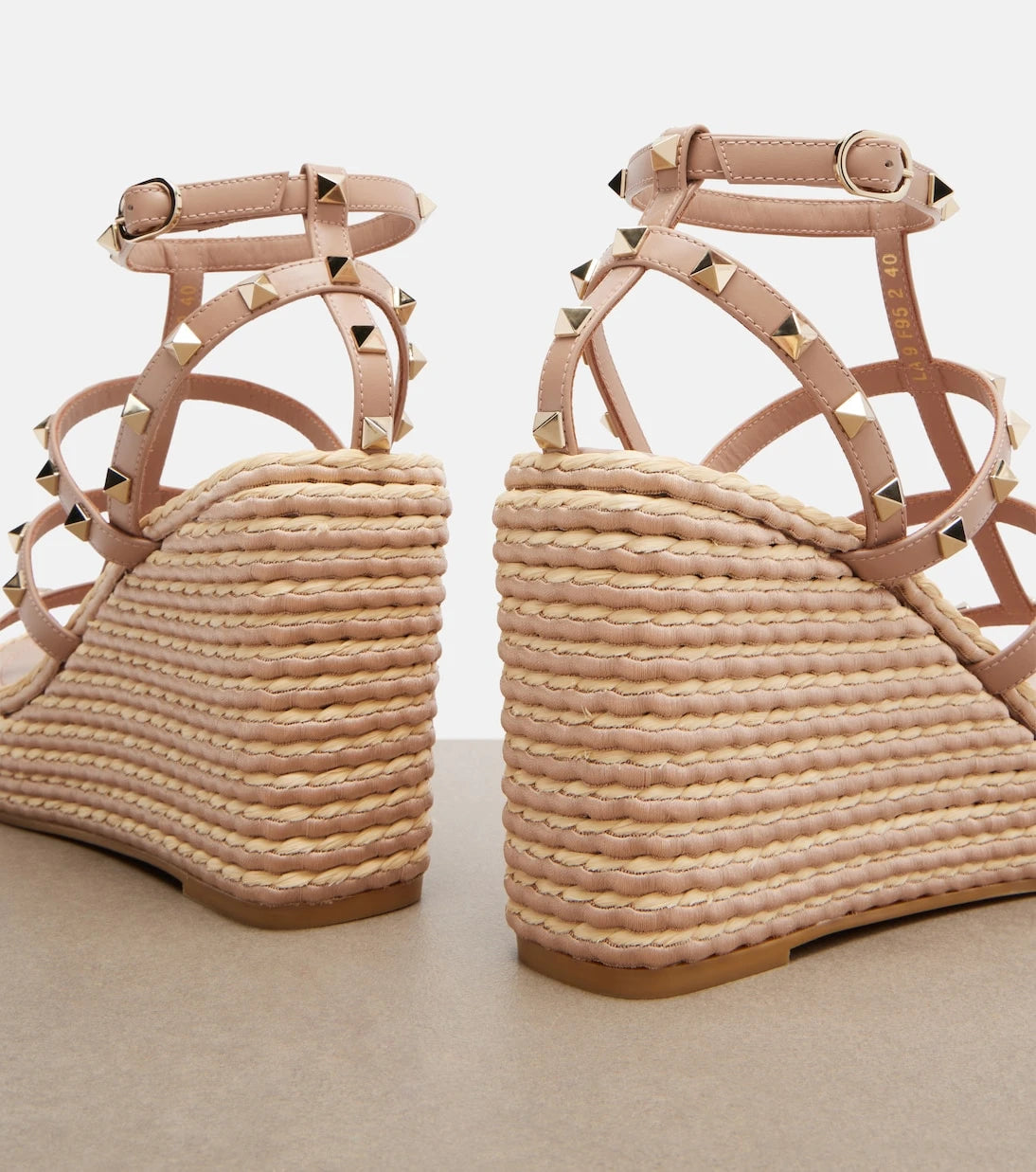 Valentino Garavani - Rockstud leather wedge sandals