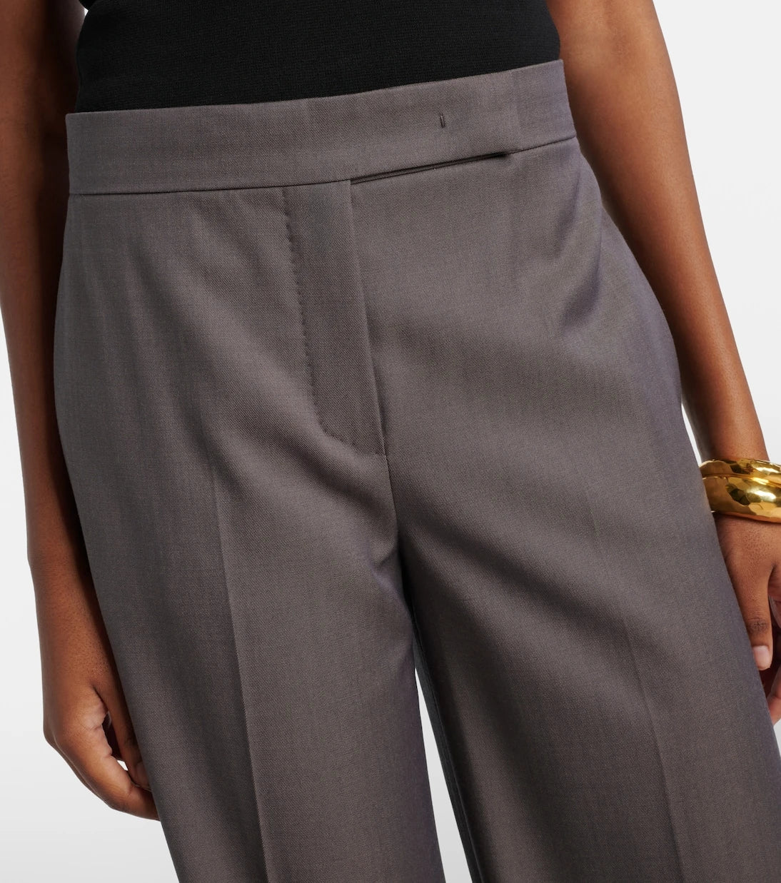 Max Mara - بنطلون "سيريو" واسع الساقين من صوف المارينو البكر