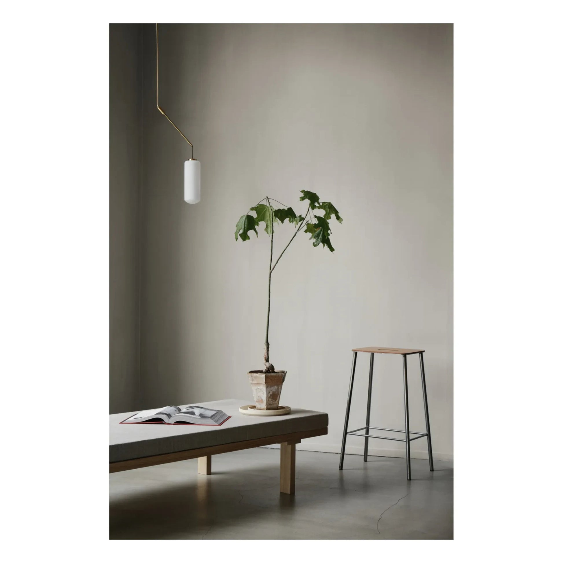 Frama - Adam Stool, Leather Seat | Silver