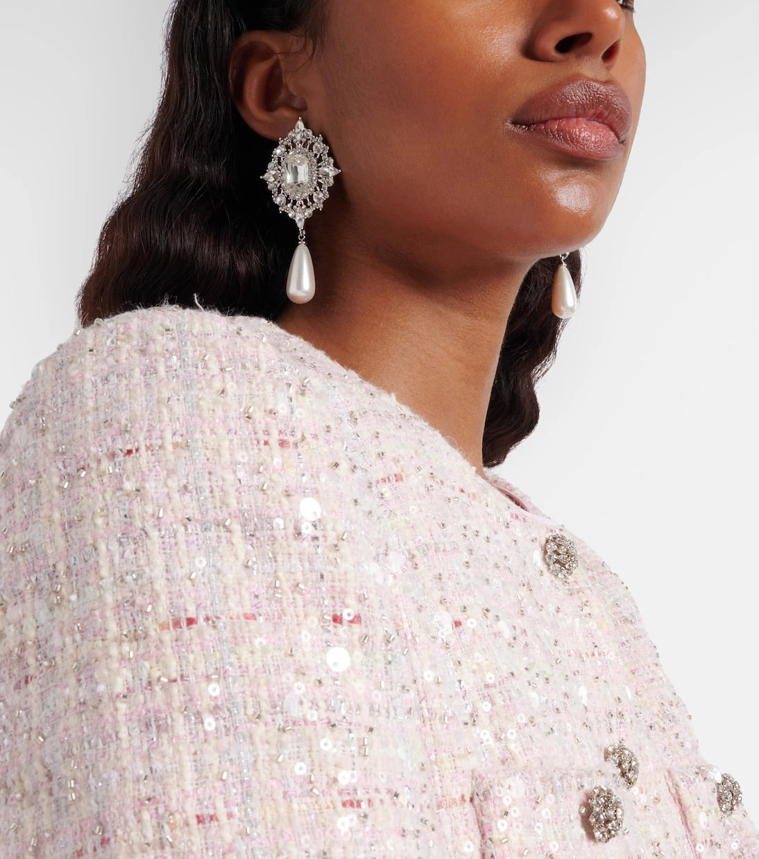 Self-Portrait - Embellished drop earrings