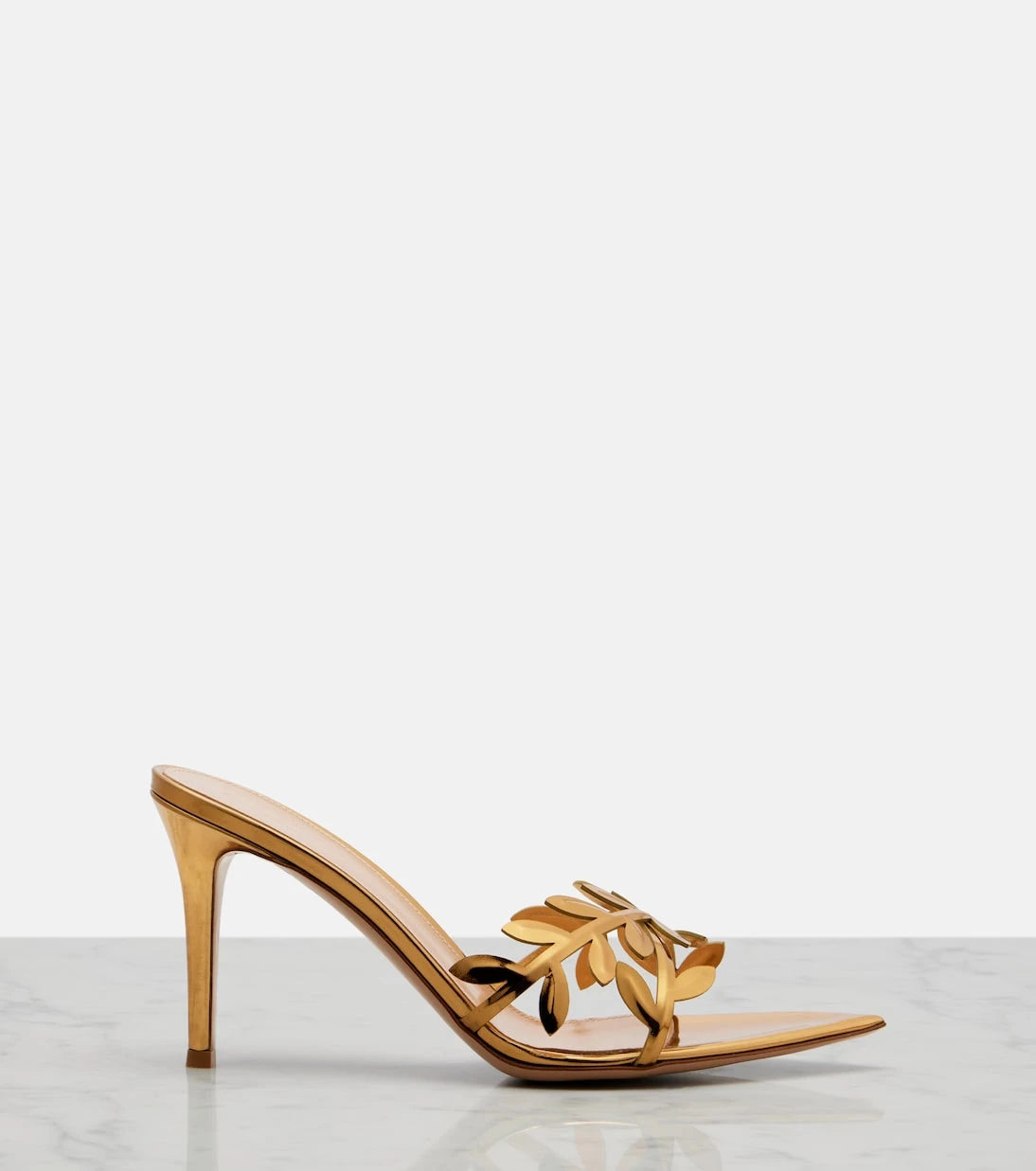Gianvito Rossi - Flavia mirrored leather mules