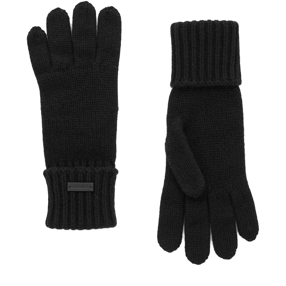 Saint Laurent Black Cashmere Folded Gloves