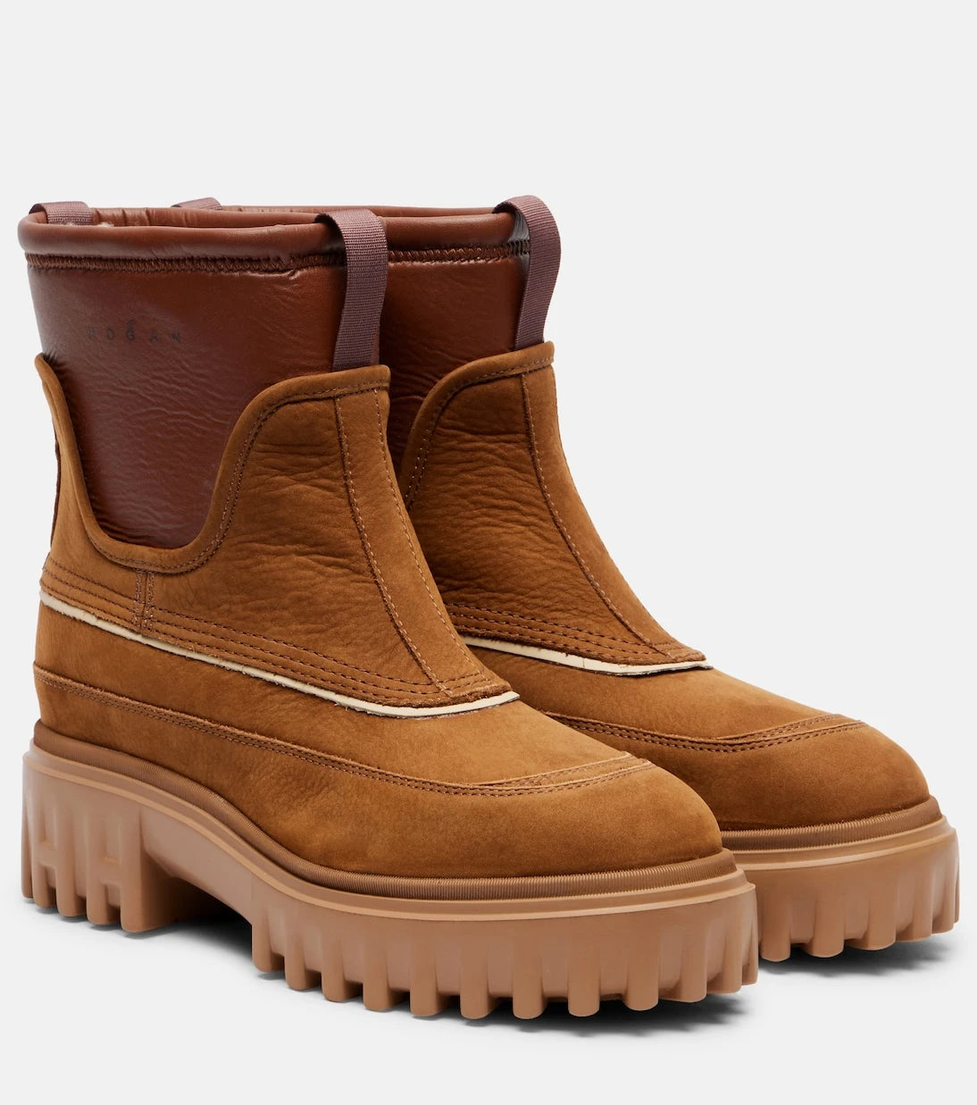 Hogan - Shearling-lined leather ankle boots