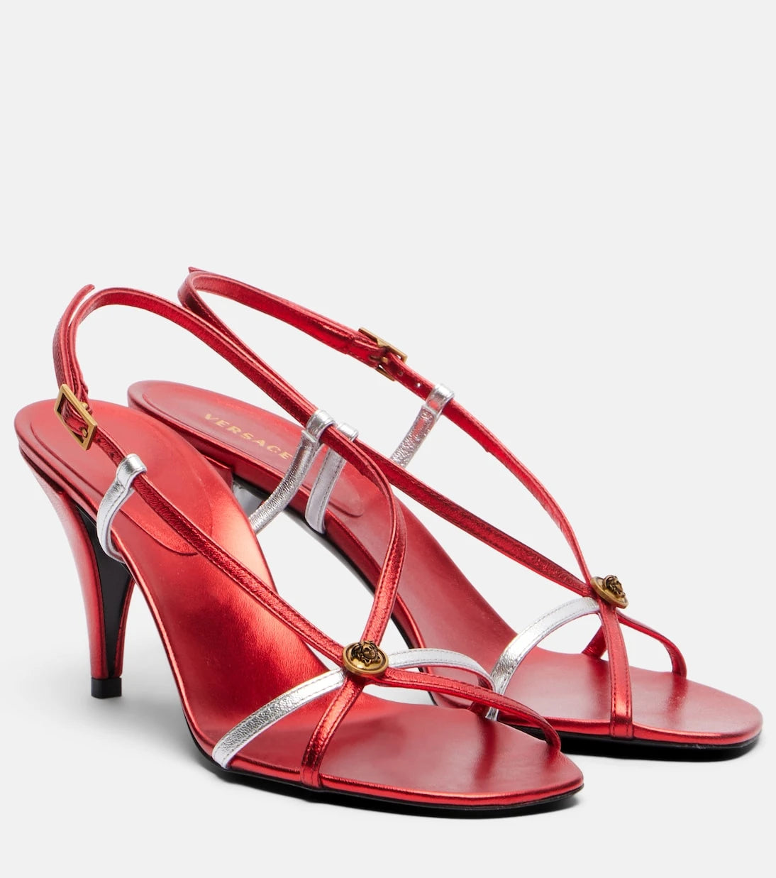 Versace - Valentina leather slingback sandals
