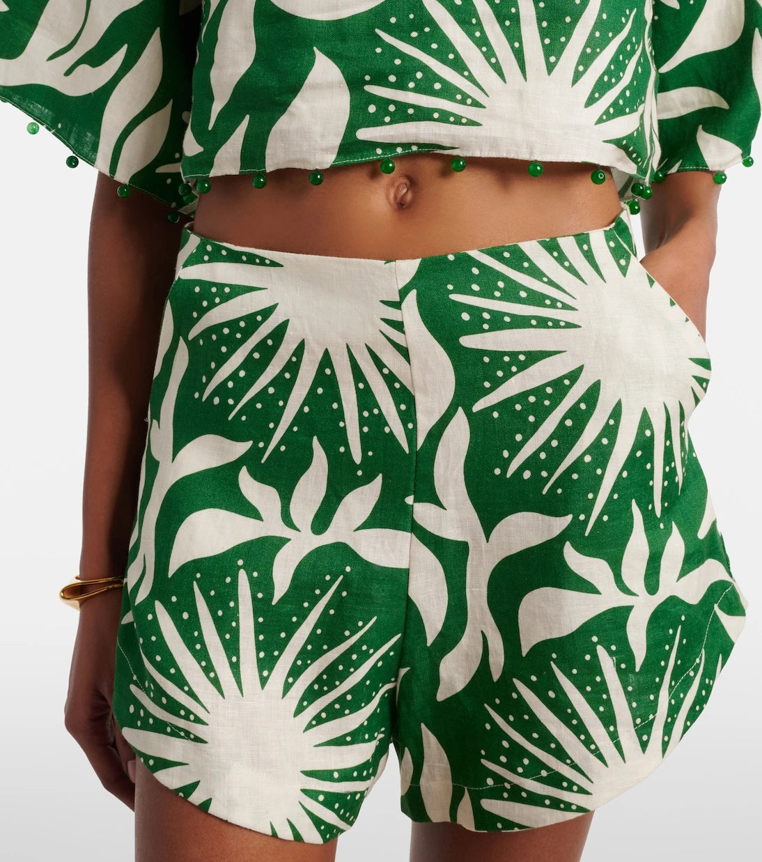 Cala de la Cruz - Bahamas printed linen shorts