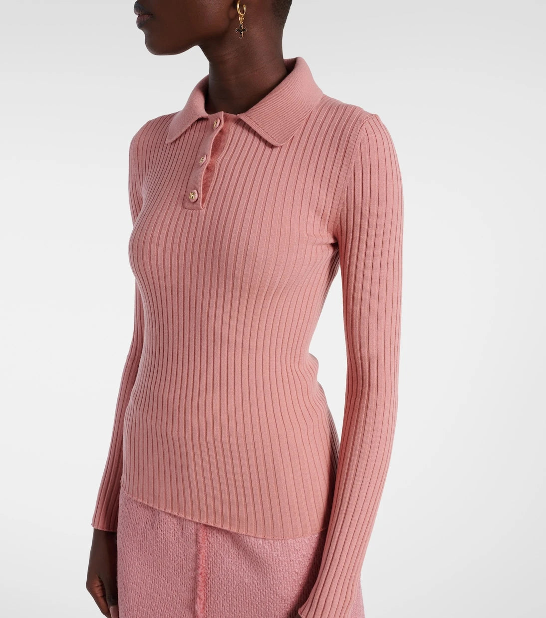Dolce&Gabbana - Ribbed-knit wool-blend polo sweater