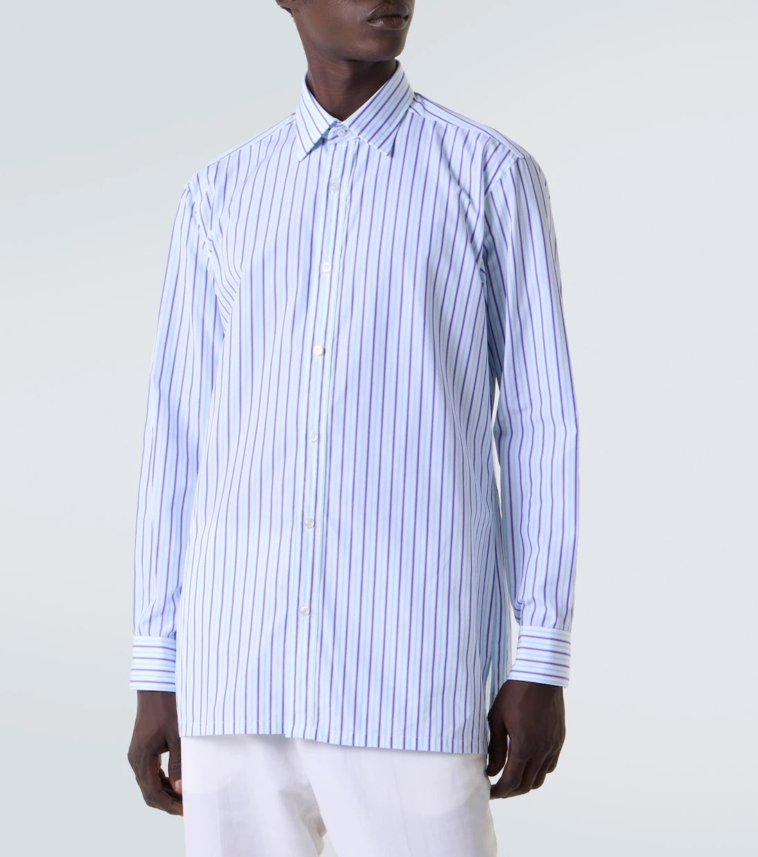 Charvet - Striped cotton poplin shirt