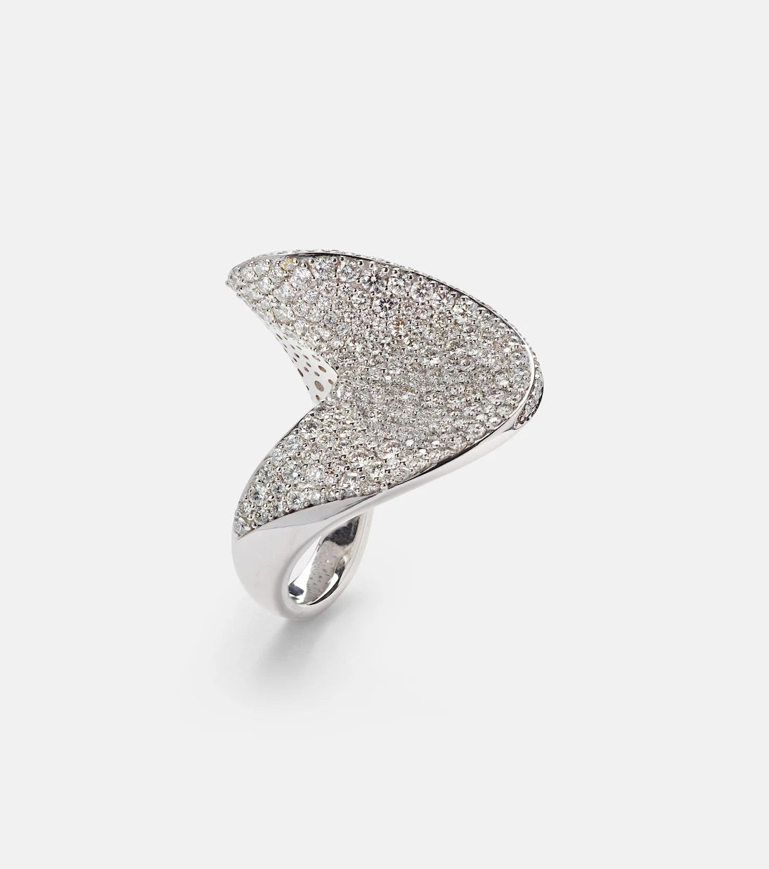 Kamyen - 18kt white gold ring with diamonds