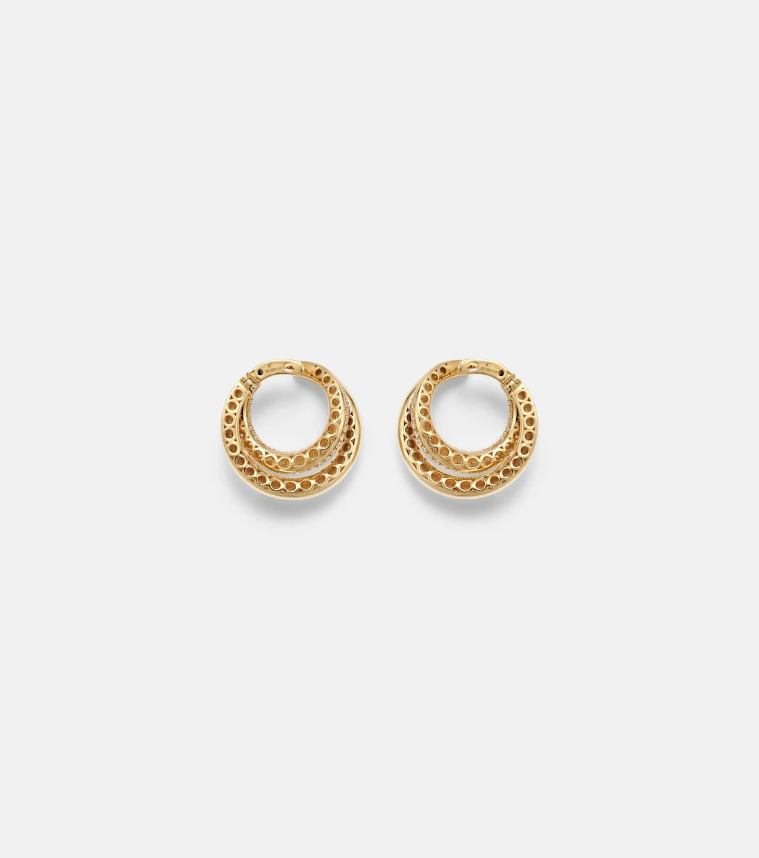 Engelbert - Infinity Loop Medium 18kt gold earrings with diamonds