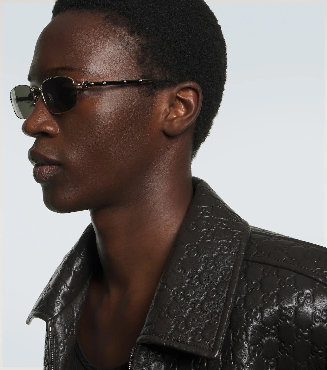 Gucci - Bamboo rectangular sunglasses