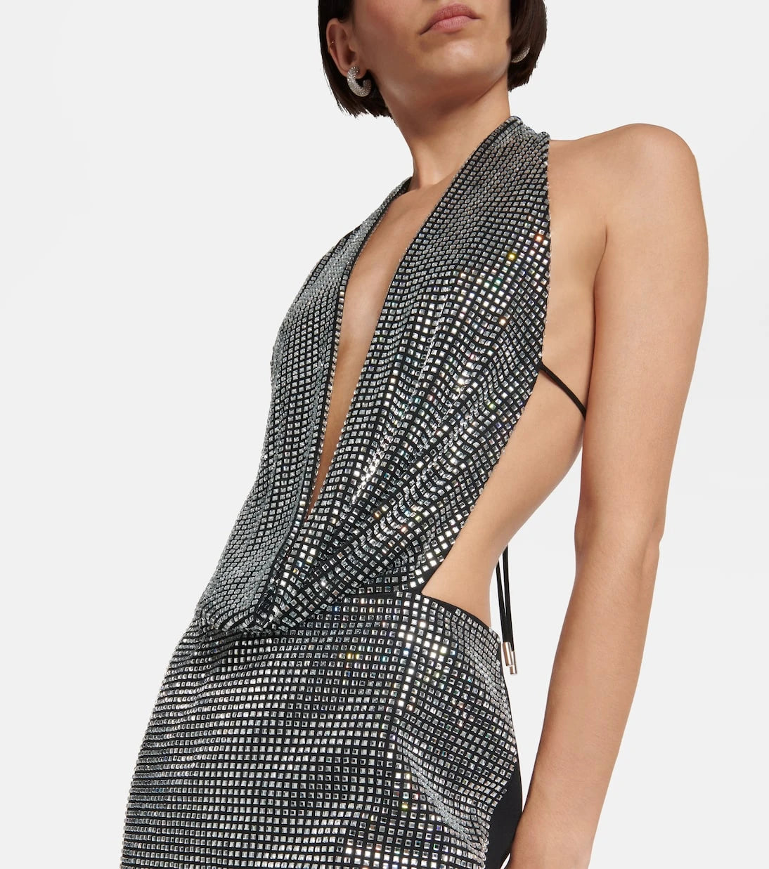 David Koma - Cowl neck embellished minidress