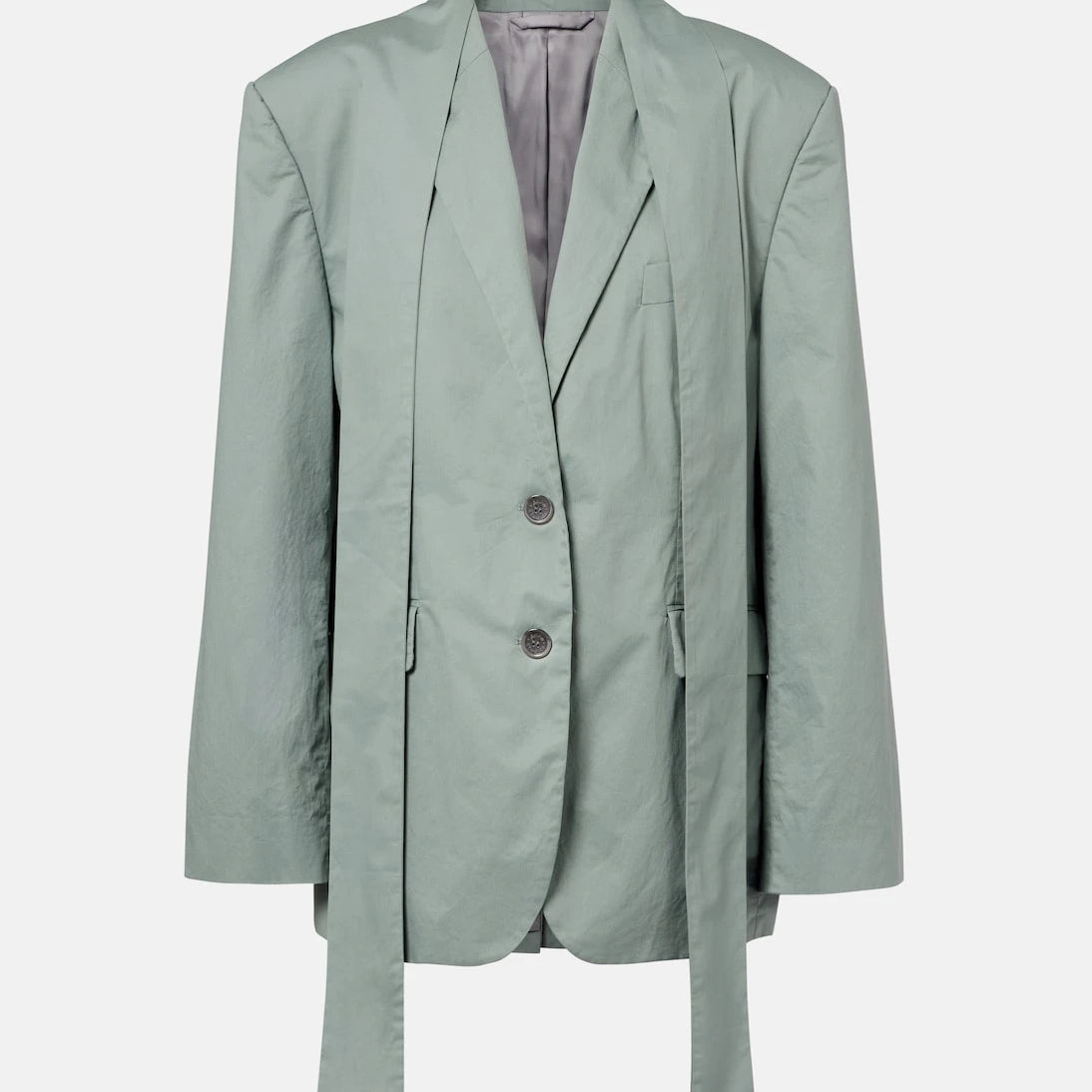 Acne Studios - Scarf-detail oversized cotton twill blazer