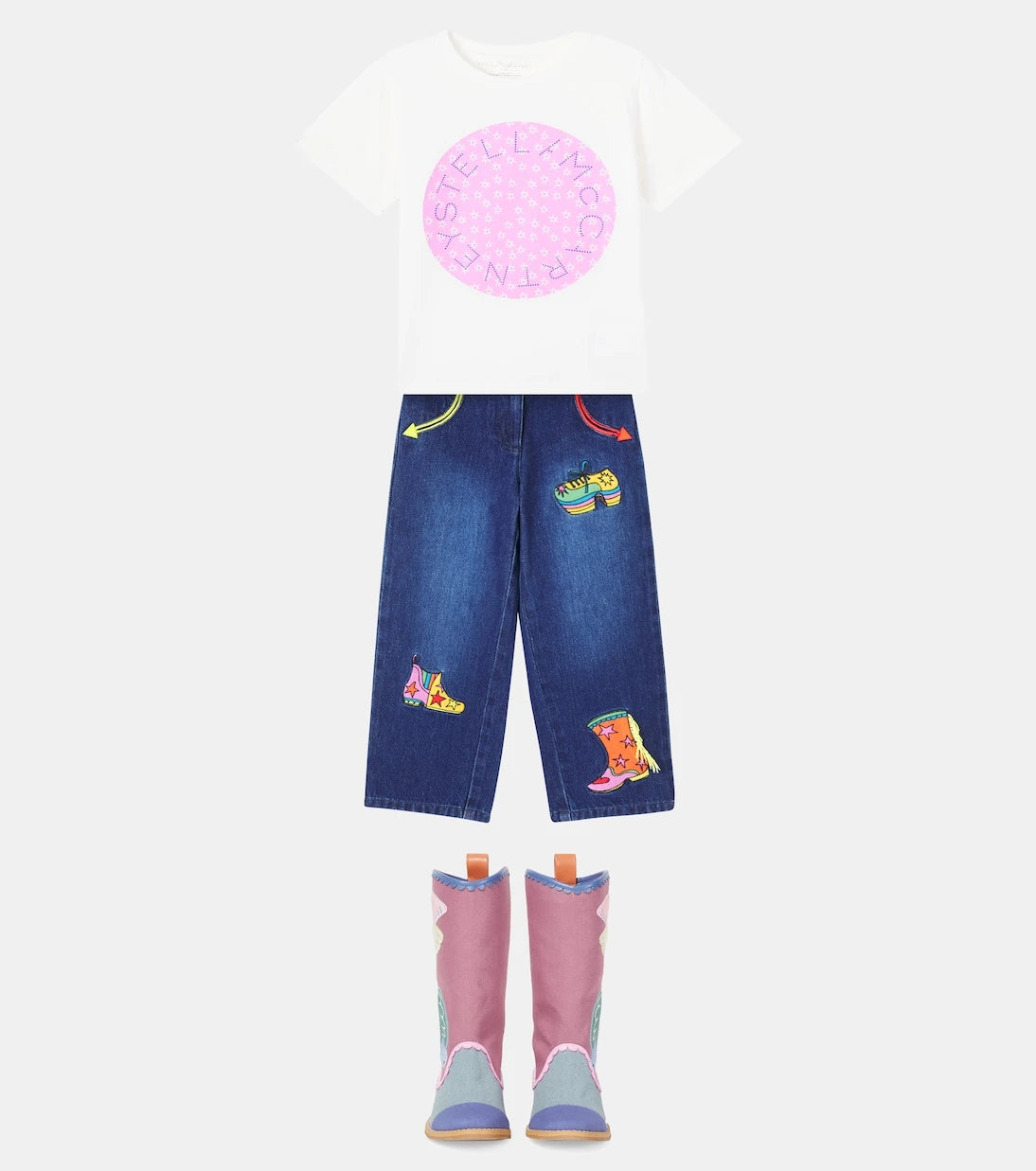 Stella McCartney Kids - Appliqué wide-leg jeans