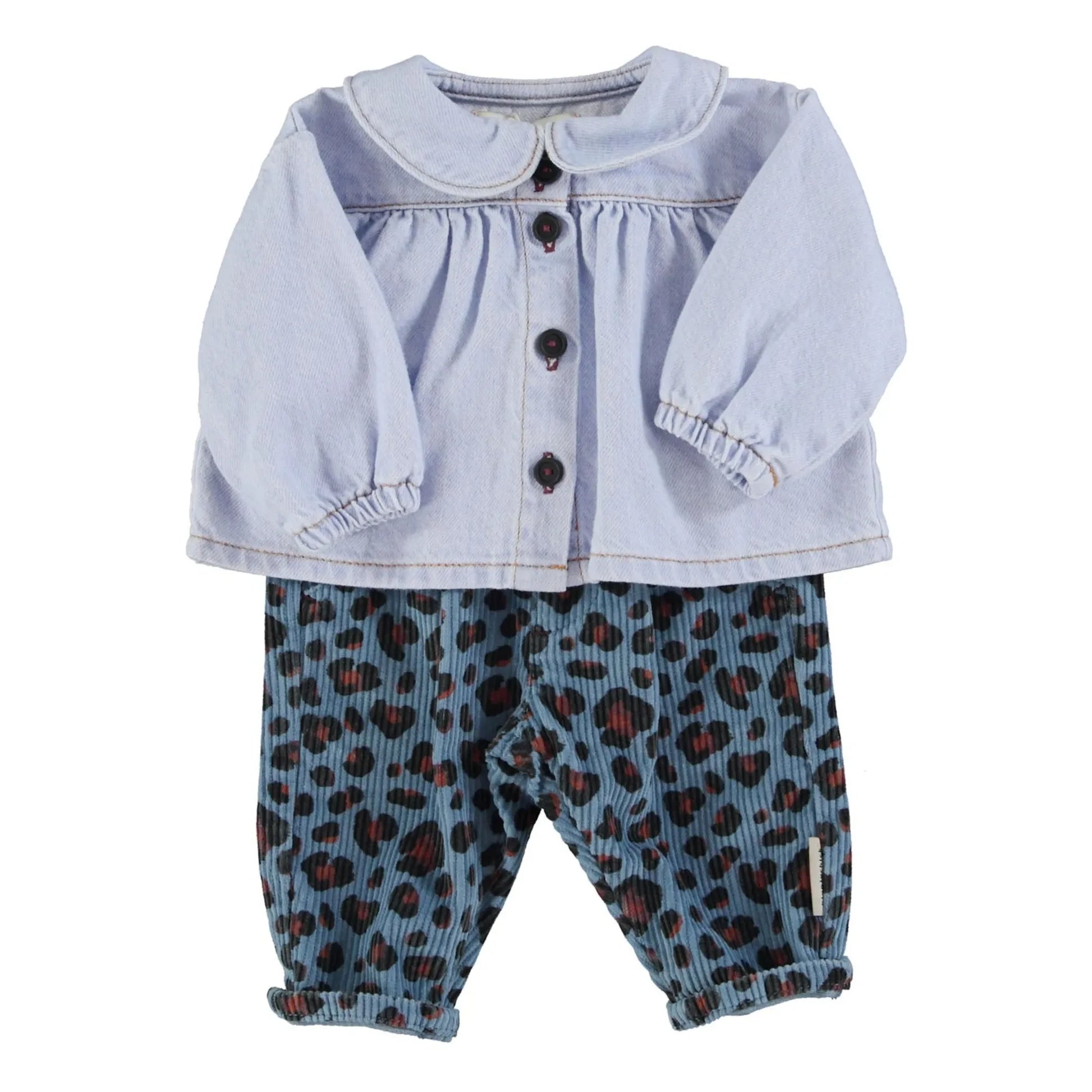 Piupiuchick - Blouse in Jean Claudine collar | Light Blue
