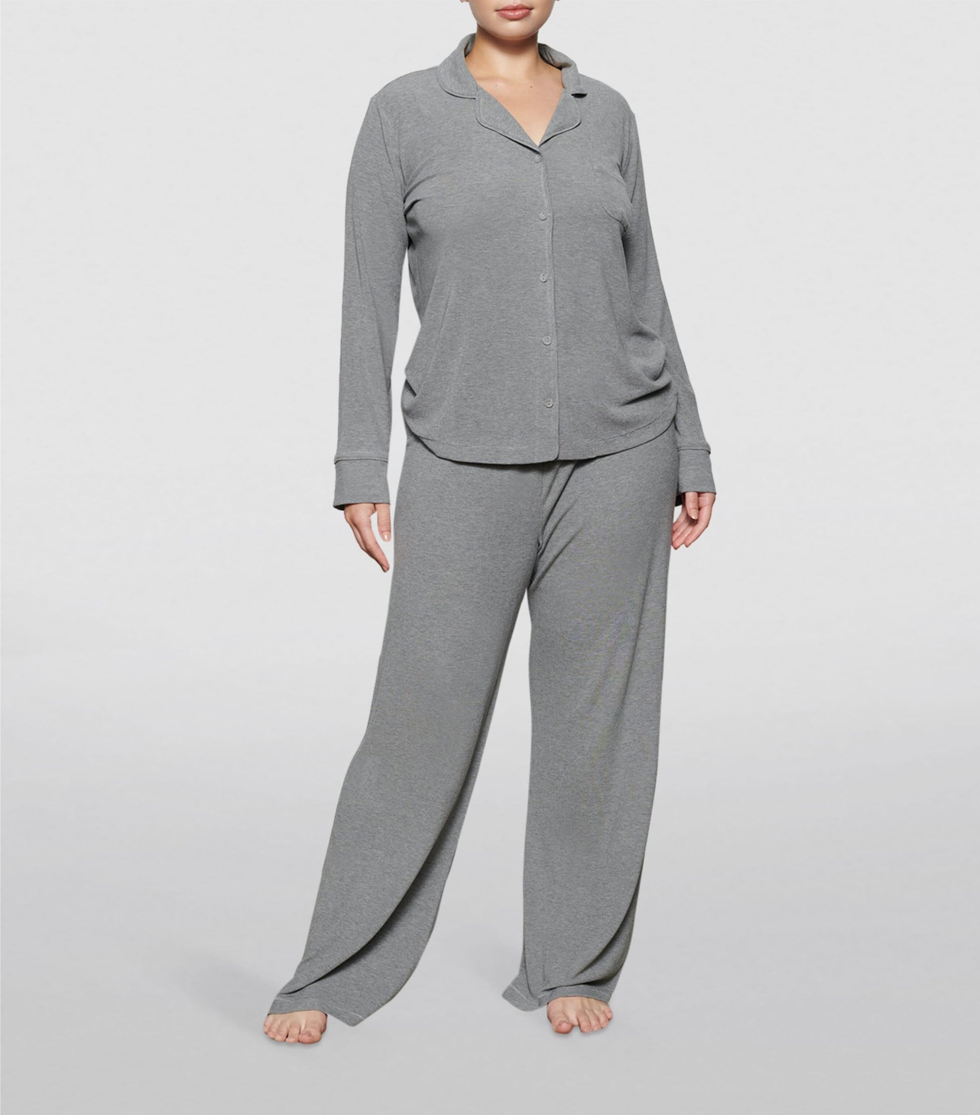 Skims Grey Sleep Ribbed Pyjama Set