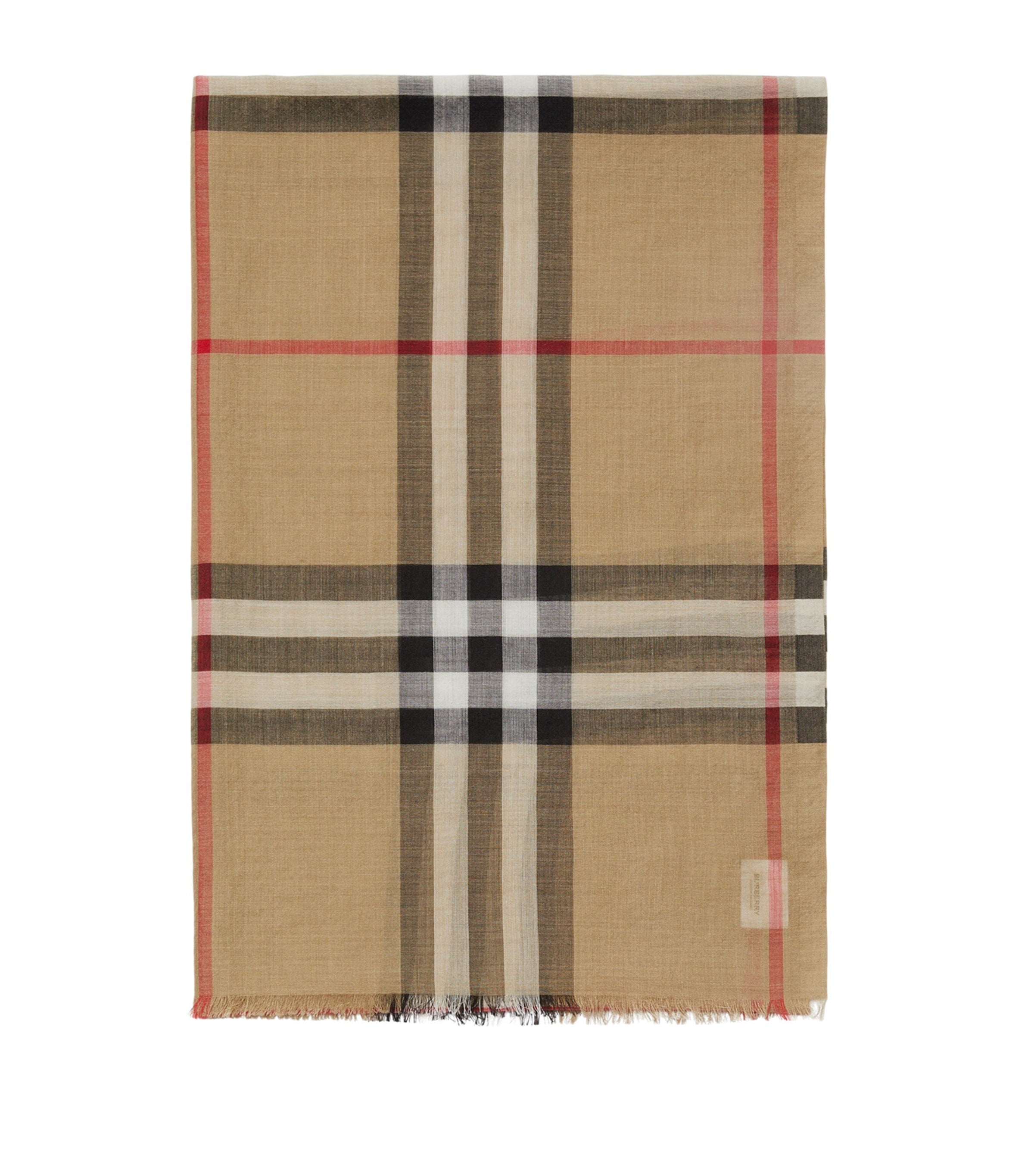 Wool-Silk Check Scarf