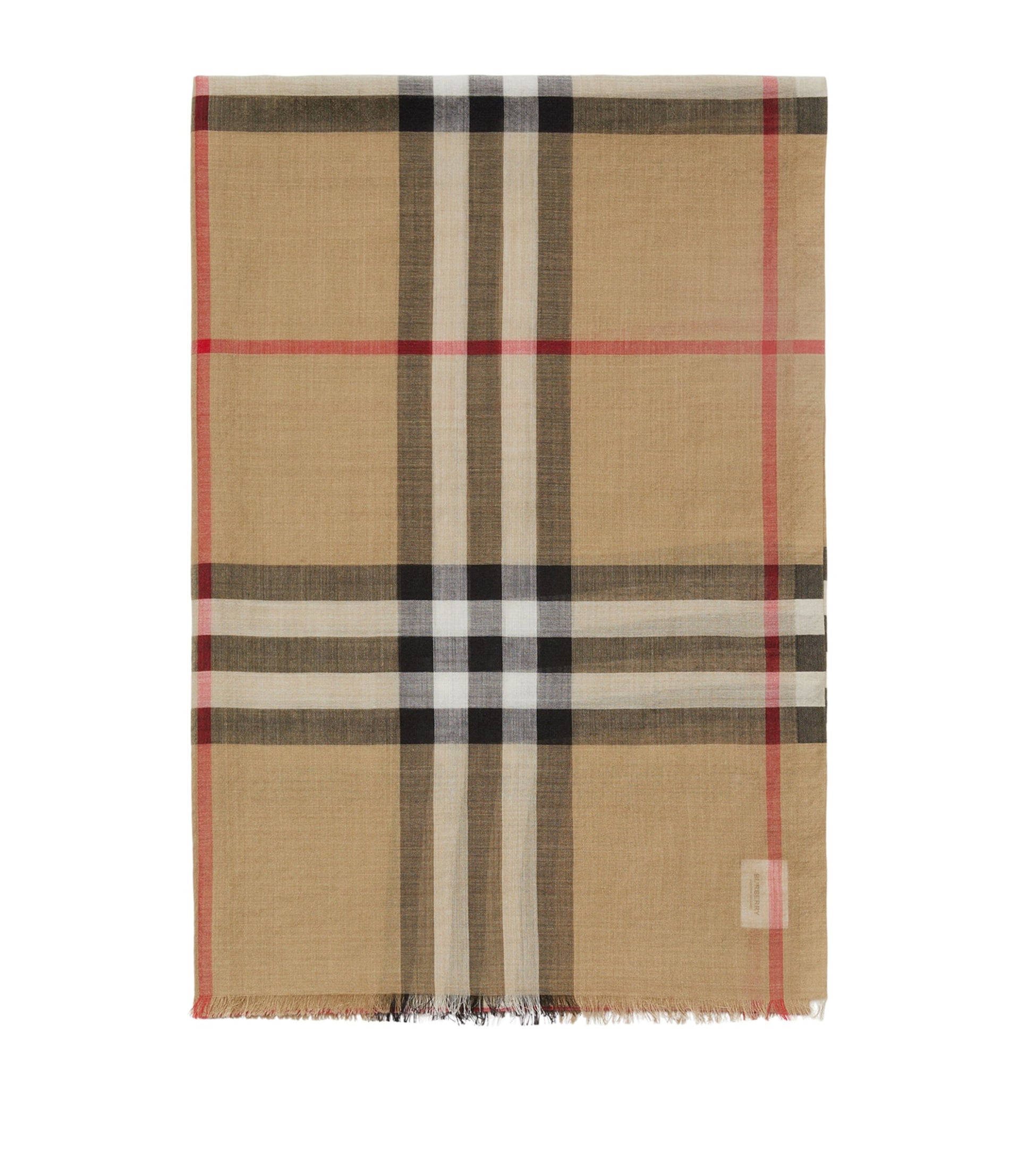 Wool-Silk Check Scarf