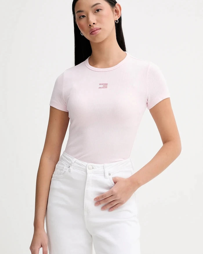 Tommy Jeans kadın pamuklu elastan tişört
