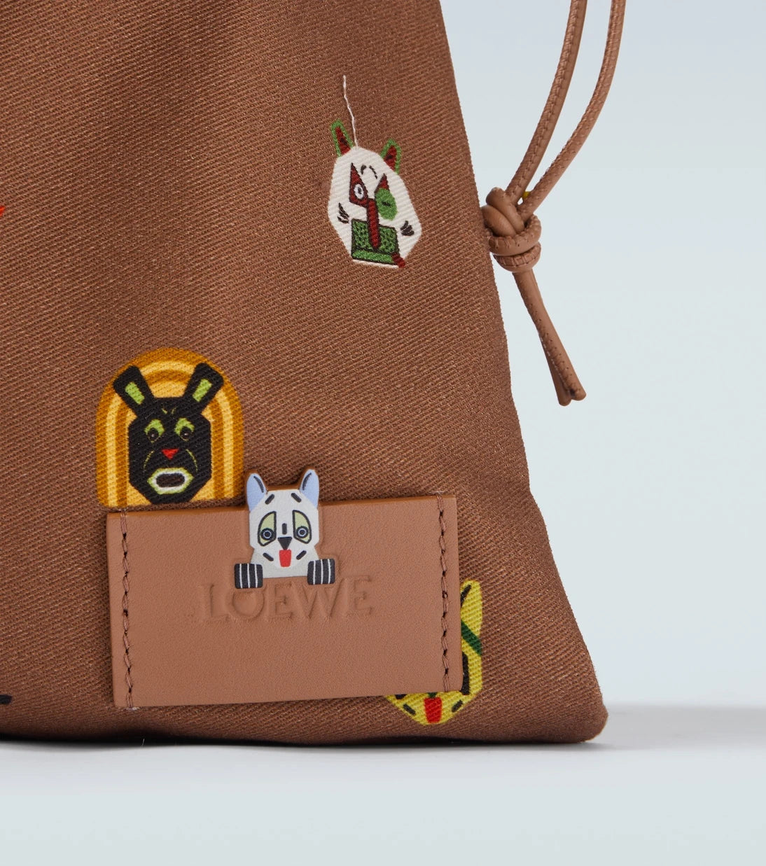 Loewe - x Louis Wain Cats leather-trimmed pouch