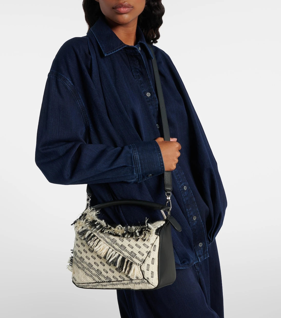 Loewe - x Albers Puzzle Small fringed tote bag