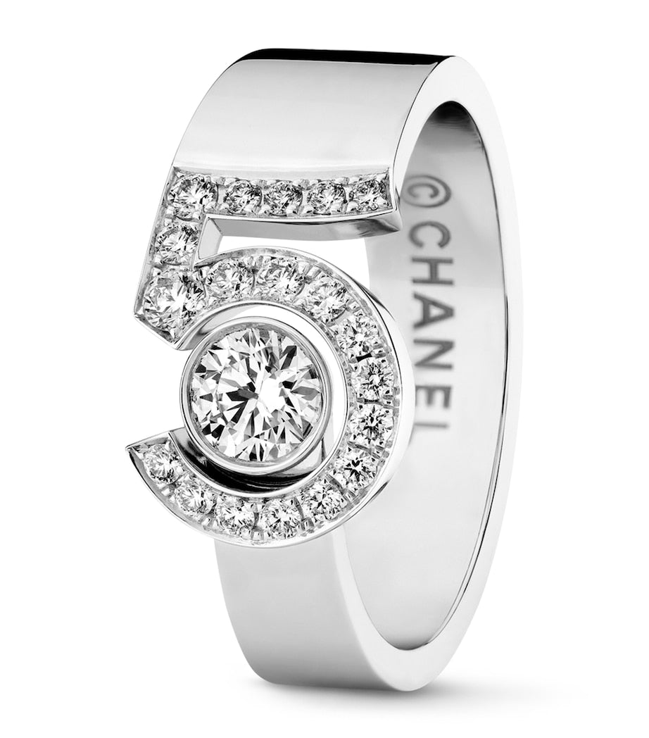 CHANEL White Gold and Diamond N˚5 Ring