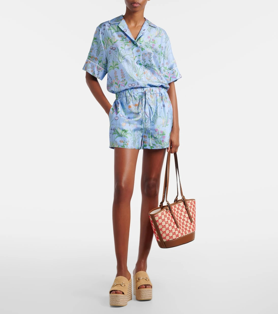 Gucci - GG Small raffia-effect tote bag