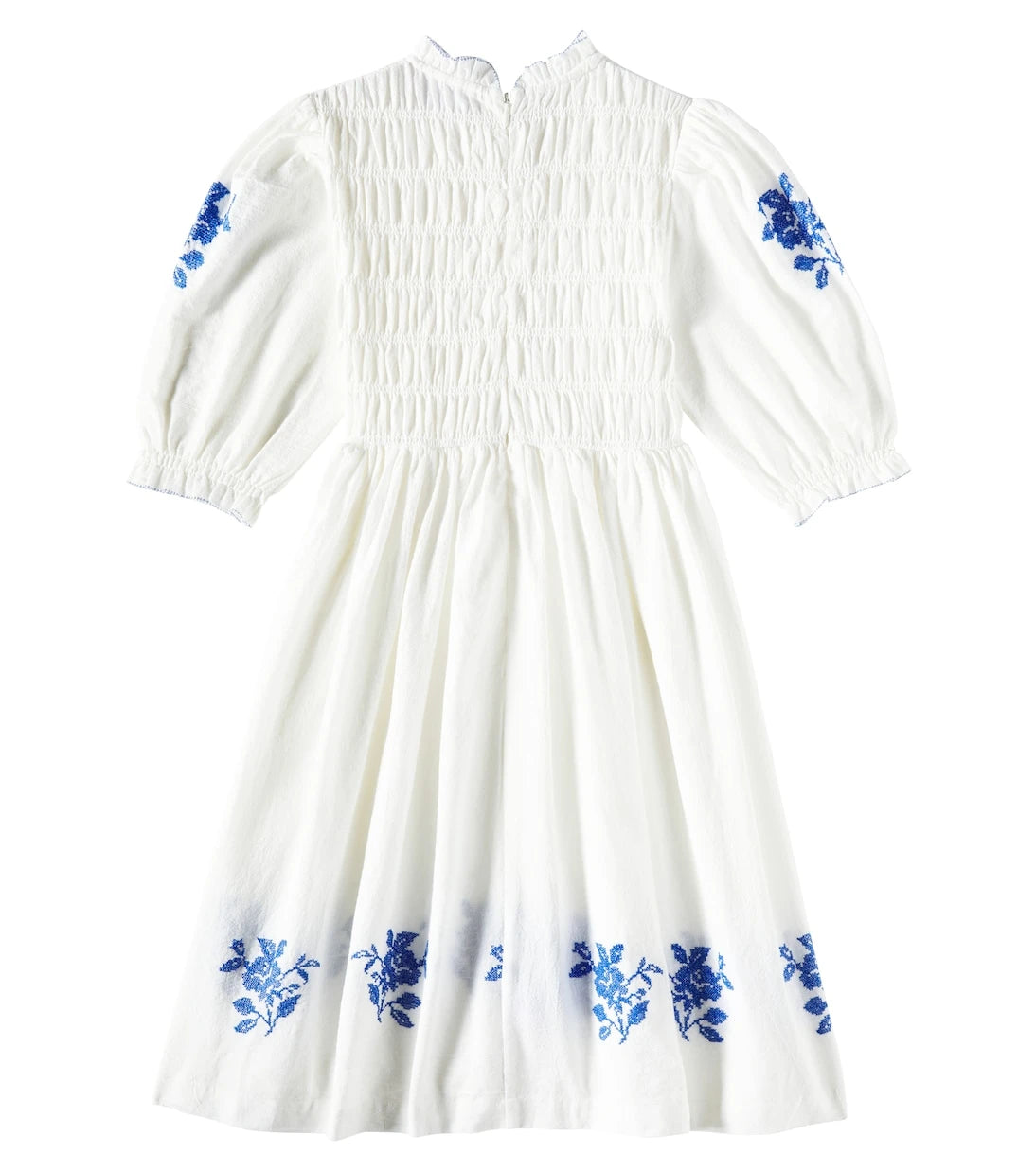 C'era Una Volta - Emmanuelle embroidered smocked cotton dress