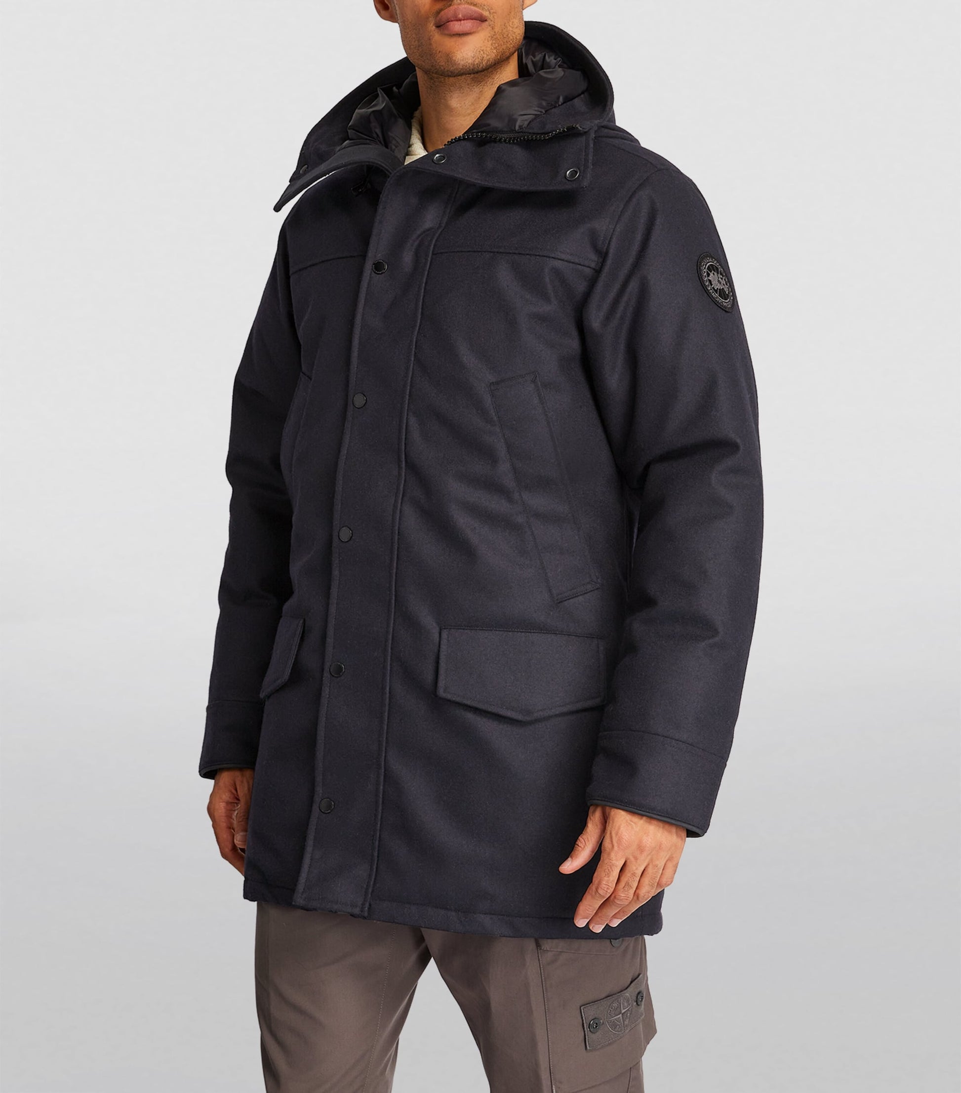 Canada Goose Navy Wool Langford Parka Jacket