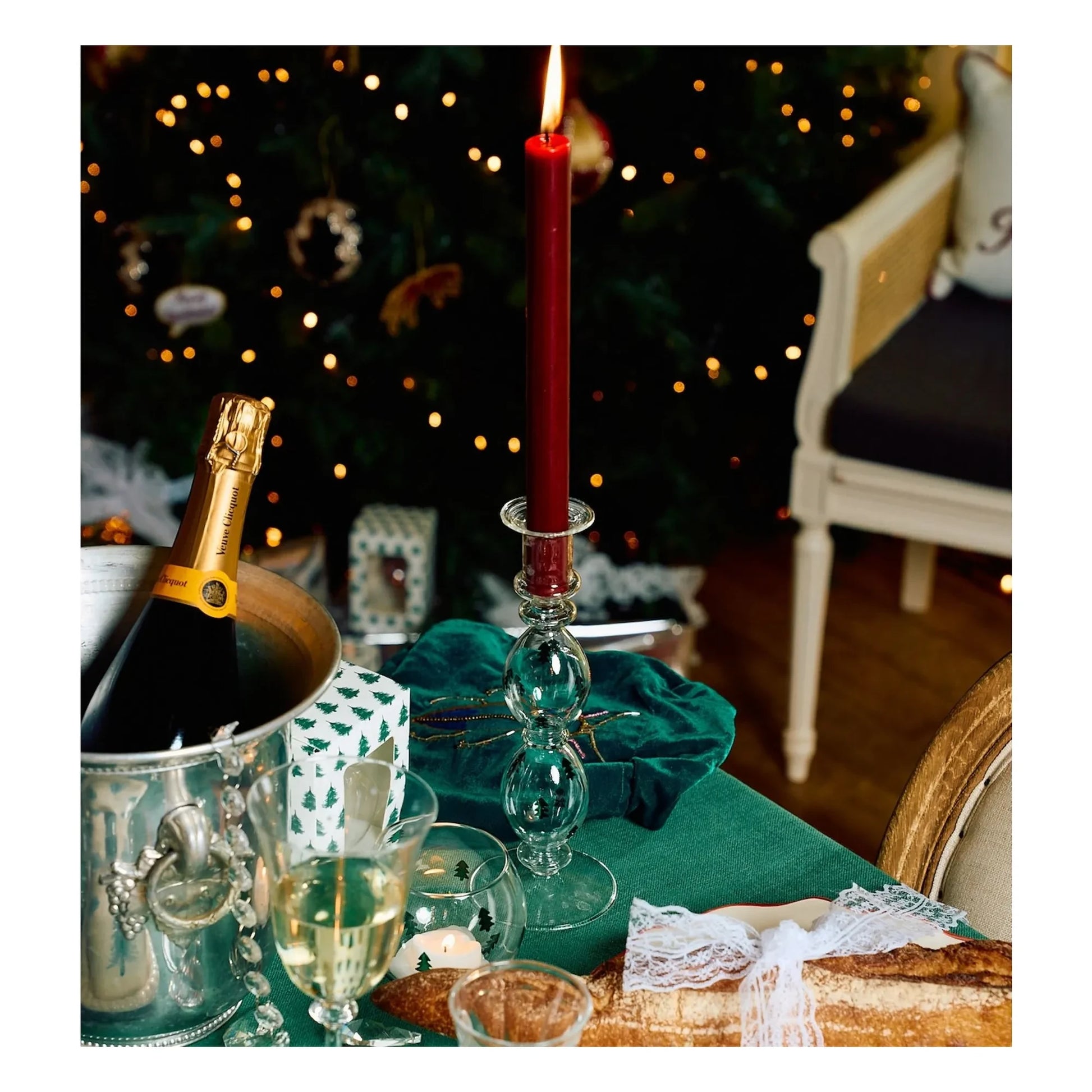 Anna + Nina - Christmas Forest candlestick | Green