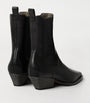 Brunello Cucinelli Black Leather Chelsea Heeled Boots 50