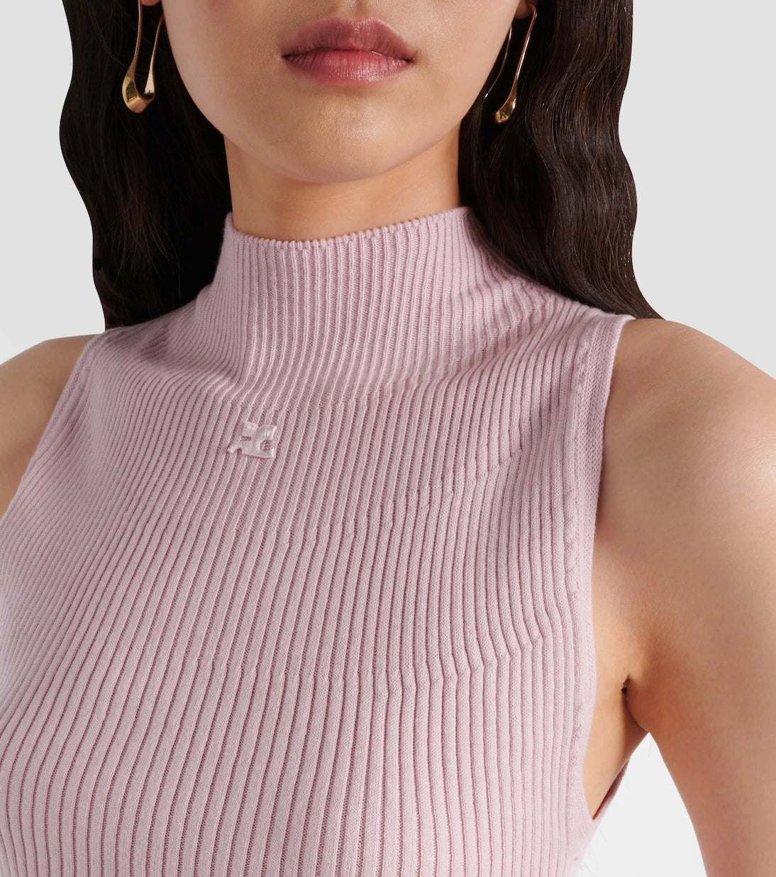 Courrèges - Ribbed cotton and wool tank top