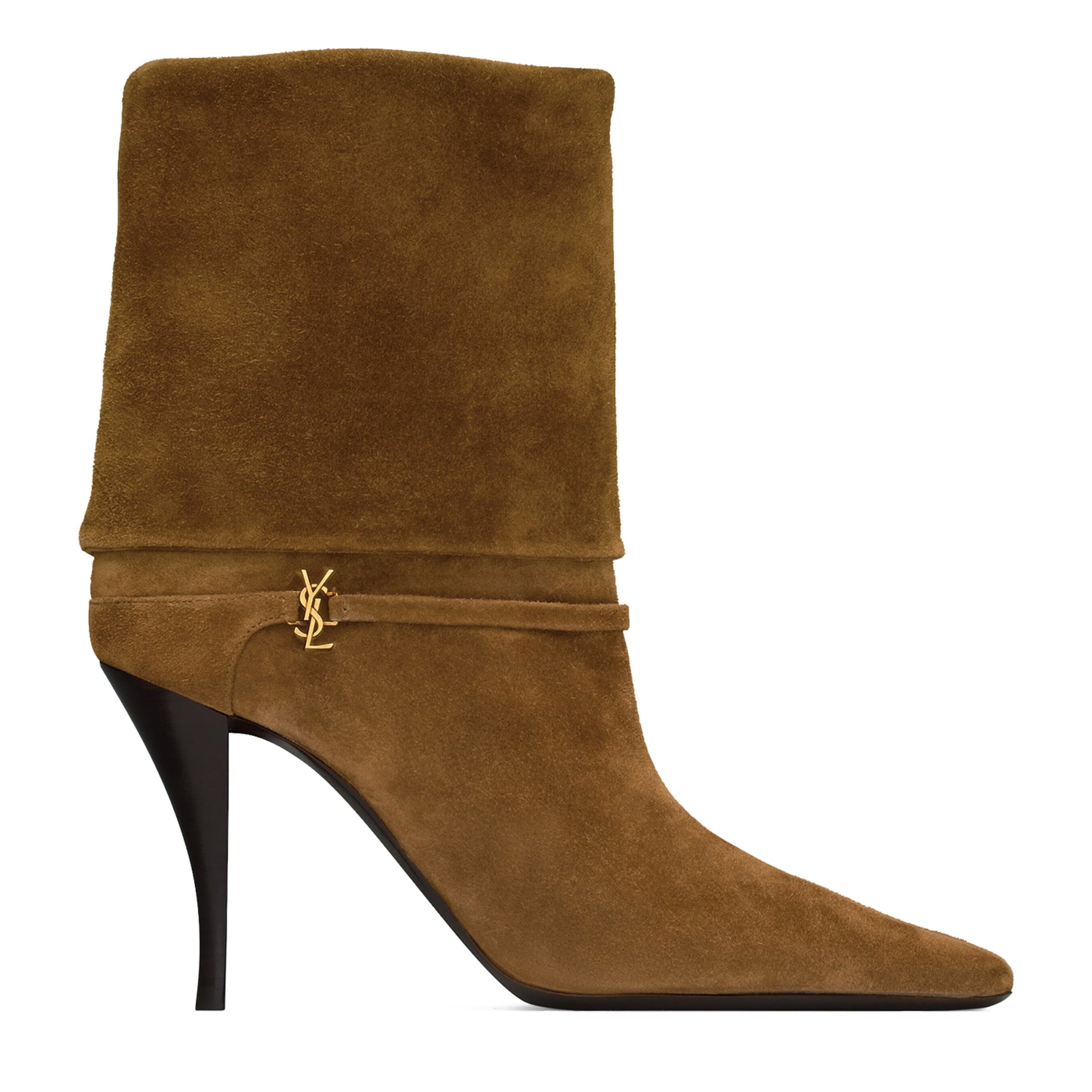 Saint Laurent Beige Suede Vicky Ankle Boots 90