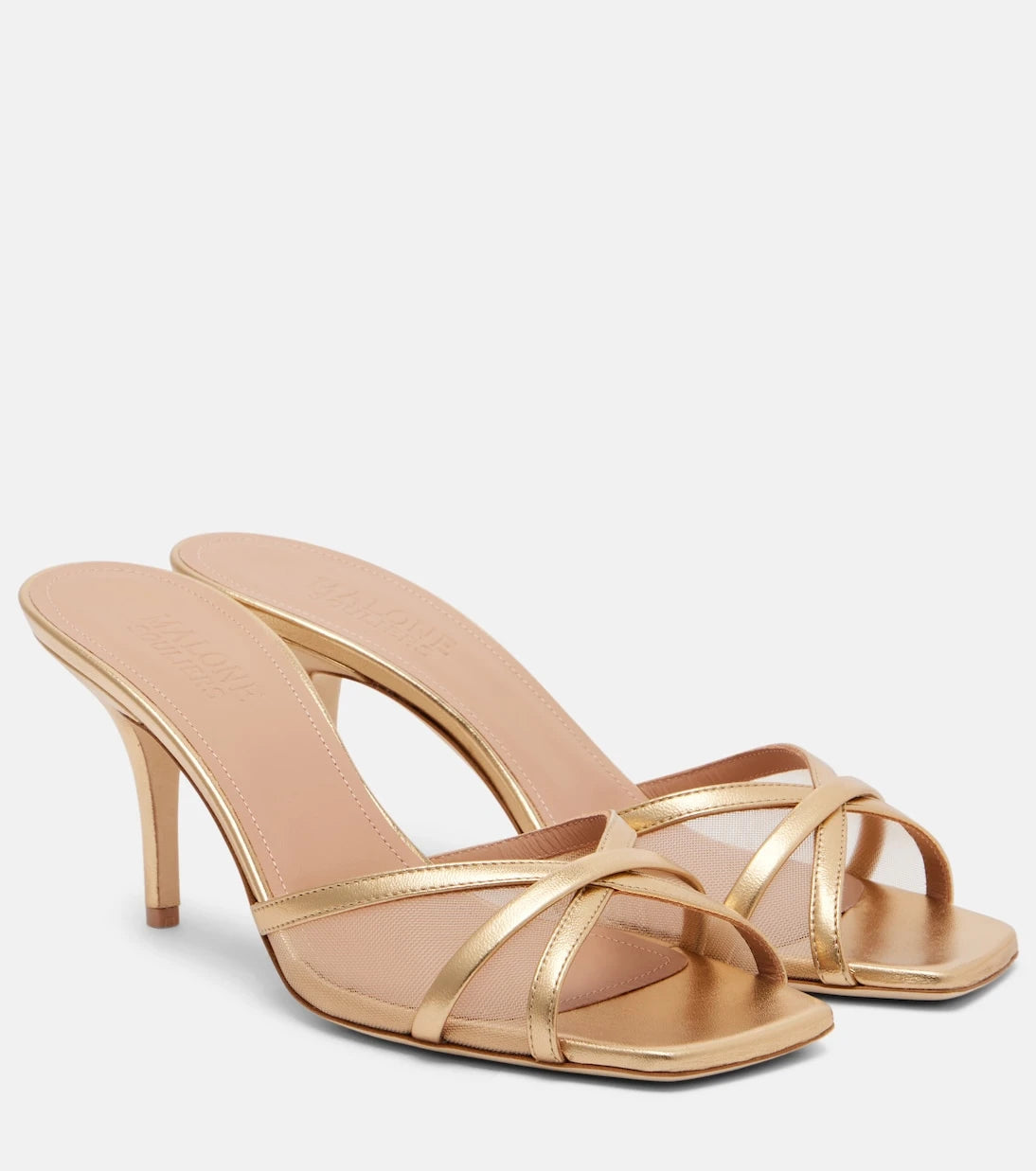 Malone Souliers - Perla 70 leather and mesh mules