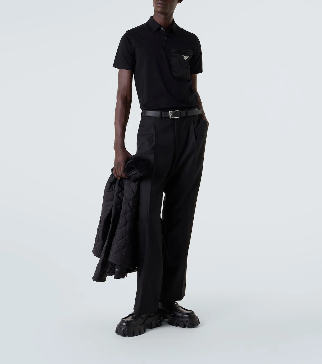 Prada - Logo leather platform loafers