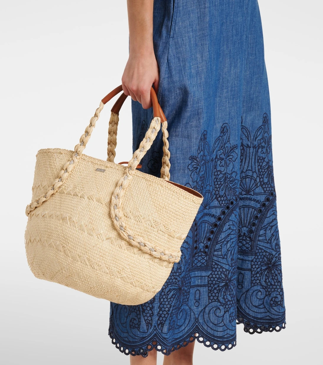 Aquazzura - Isla raffia tote bag